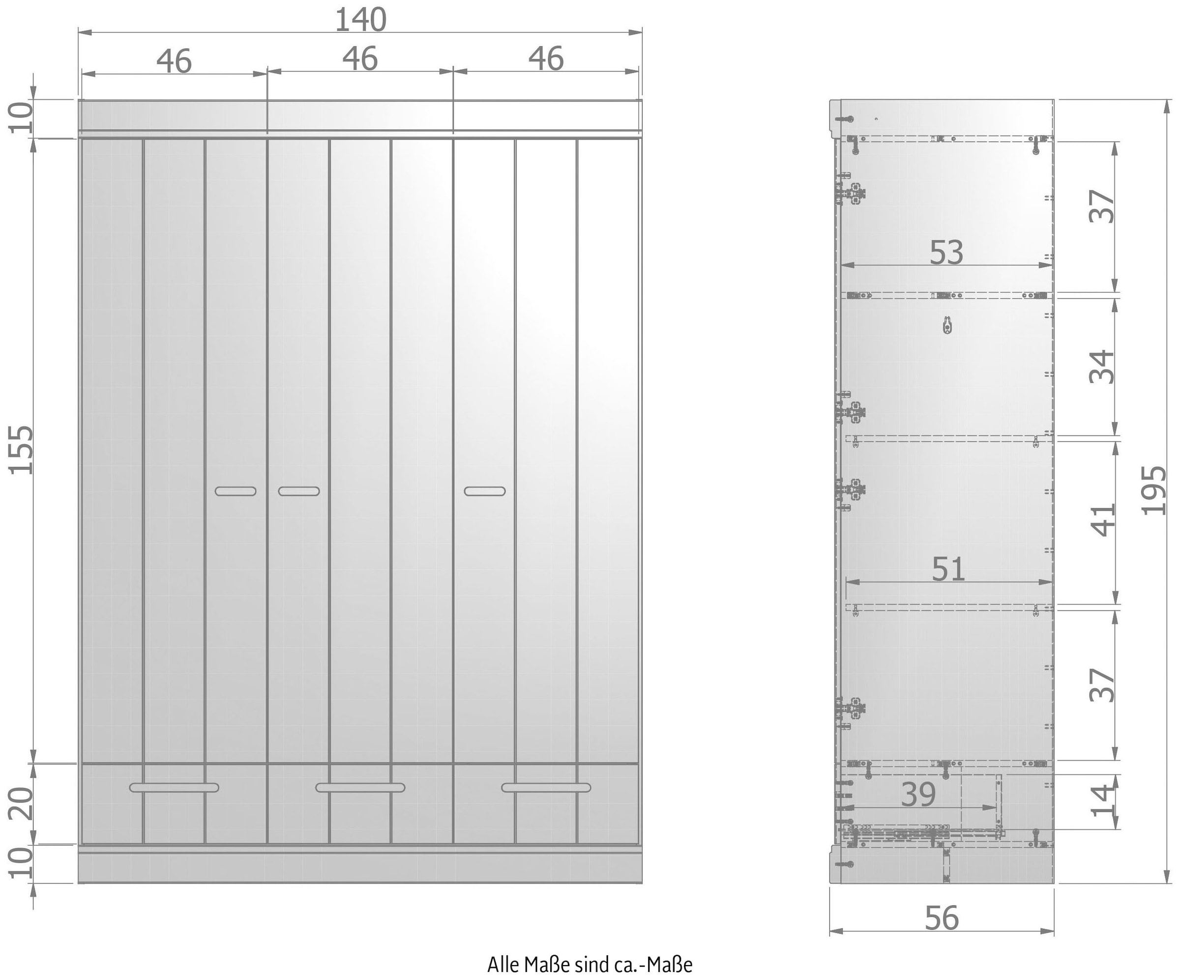 WOOOD Garderobenschrank »Connect« mit Kleiderstange, Breite 94 cm x Höhe 195 cm