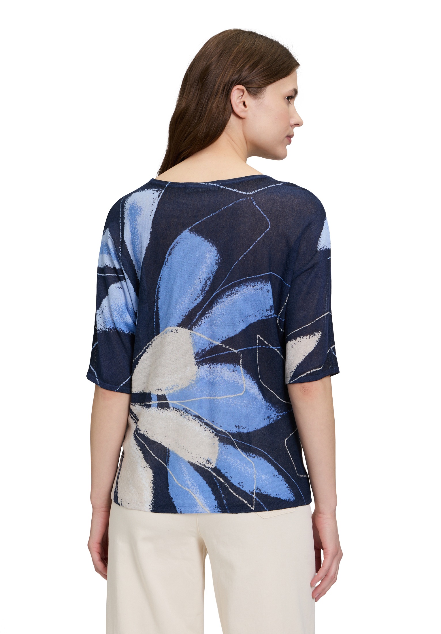 Betty&Co Rundhalspullover »Feinstrickpullover mit Print«