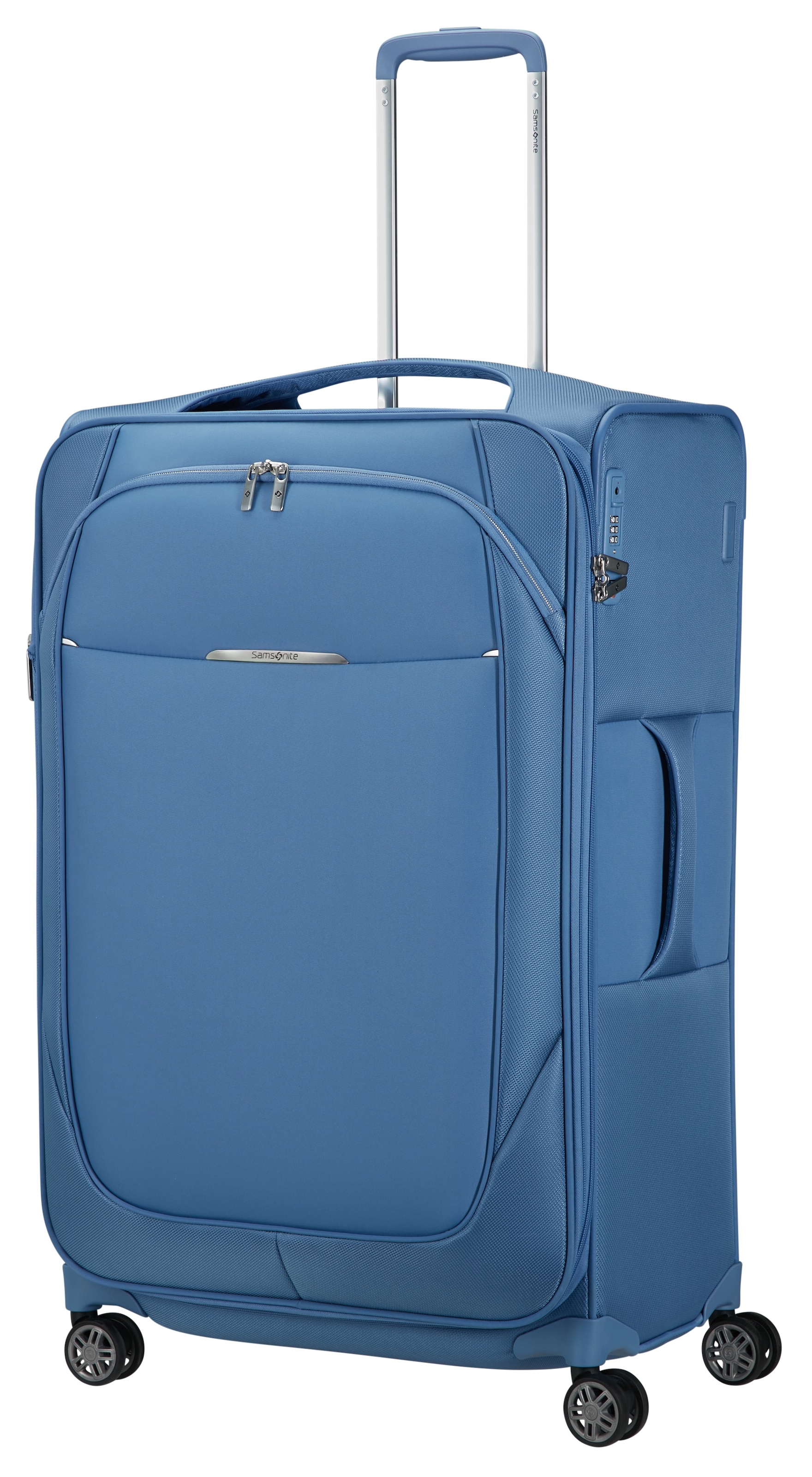 Samsonite Weichgepäck-Trolley »RE-LITE, verschiedene Größen und Farben«, (Set, 2 St., mit 2 Packwürfeln), 4 Rollen, Reisekoffer TSA-Schloss Stickerbogen Volumenerweiterung Laptopfach