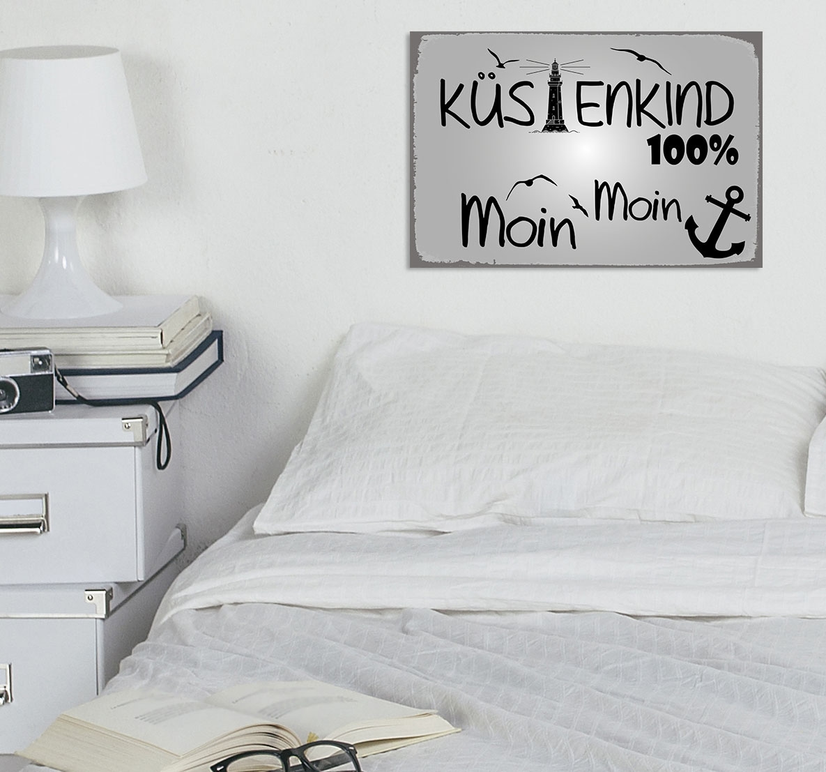 queence Metallbild »Küstenkind« Sprüche 1 Stk. tlg.