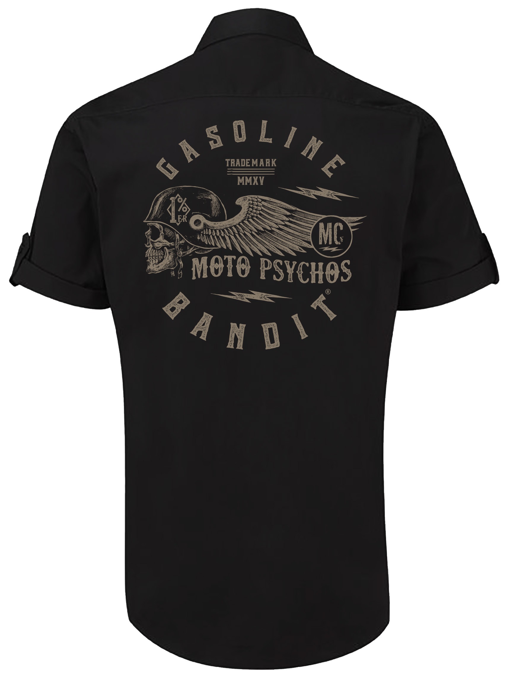 GASOLINE BANDIT® Kurzarm-Hemd mit coolem Biker-Print