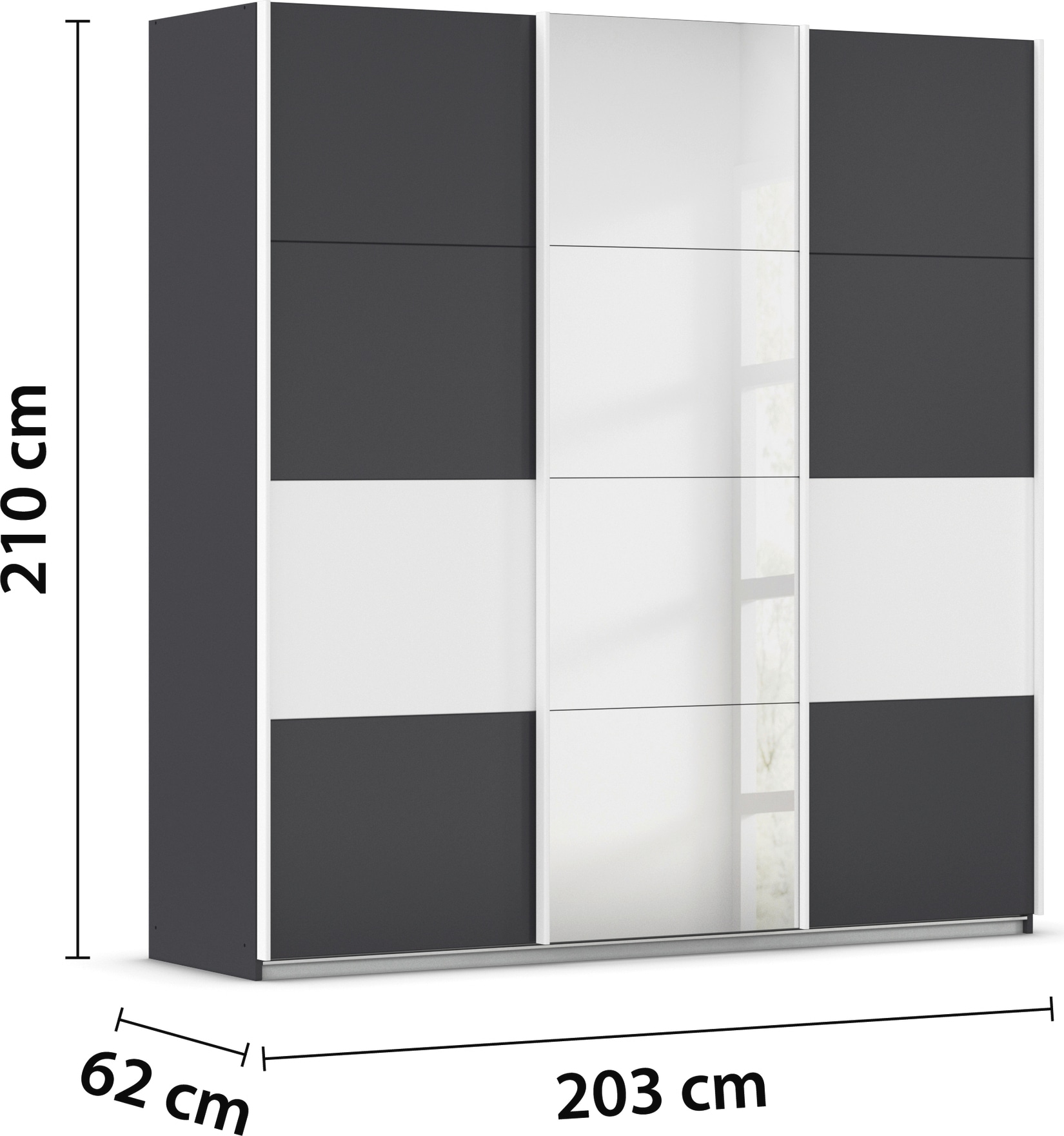 rauch Schwebetürenschrank »Kleiderschrank Schrank Garderobe CORTONA« inkl. Inneneinteilung, 2 Stoffboxen und zusätzlichen Einlegeböden