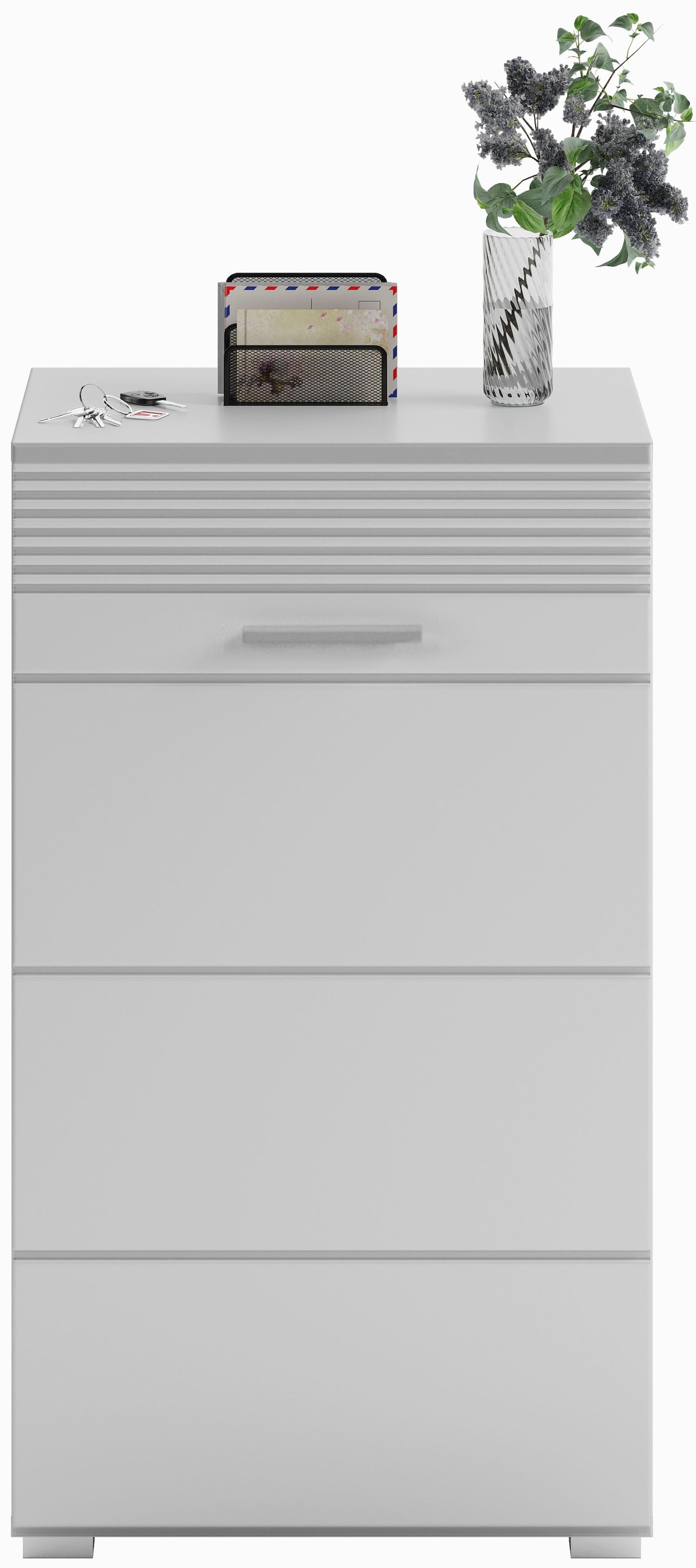INOSIGN Garderoben-Set »Malmö, Breite 115cm, MDF Front mit Rillenfräsung, 3-teilig, best. aus:«, (3 St.), Sitzbank, Schuhkommode & Garderobenspiegel