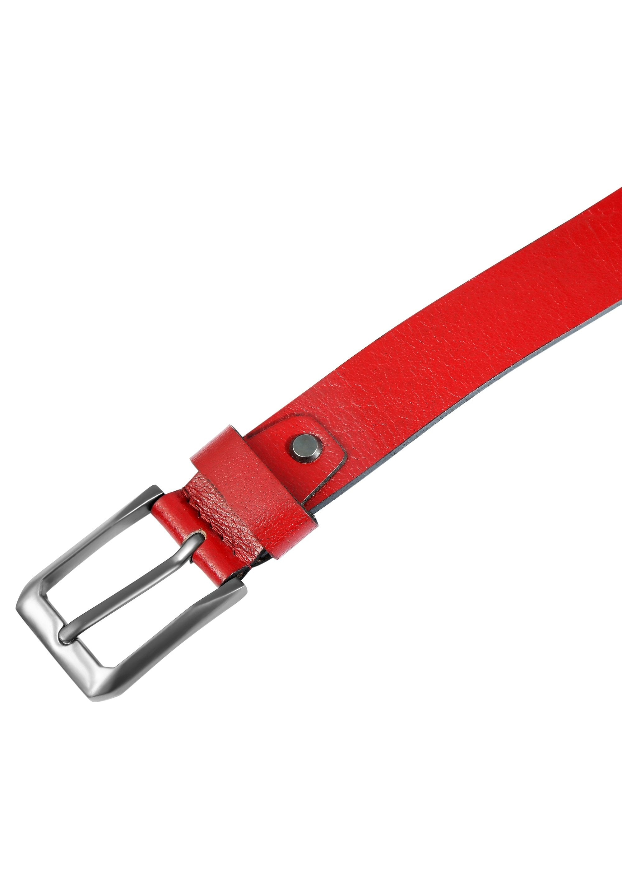 Leonardo Verrelli Ledergürtel »85 cm - 125 cm (Bundweite) in Rot aus 100% Echtleder, kürzbar«