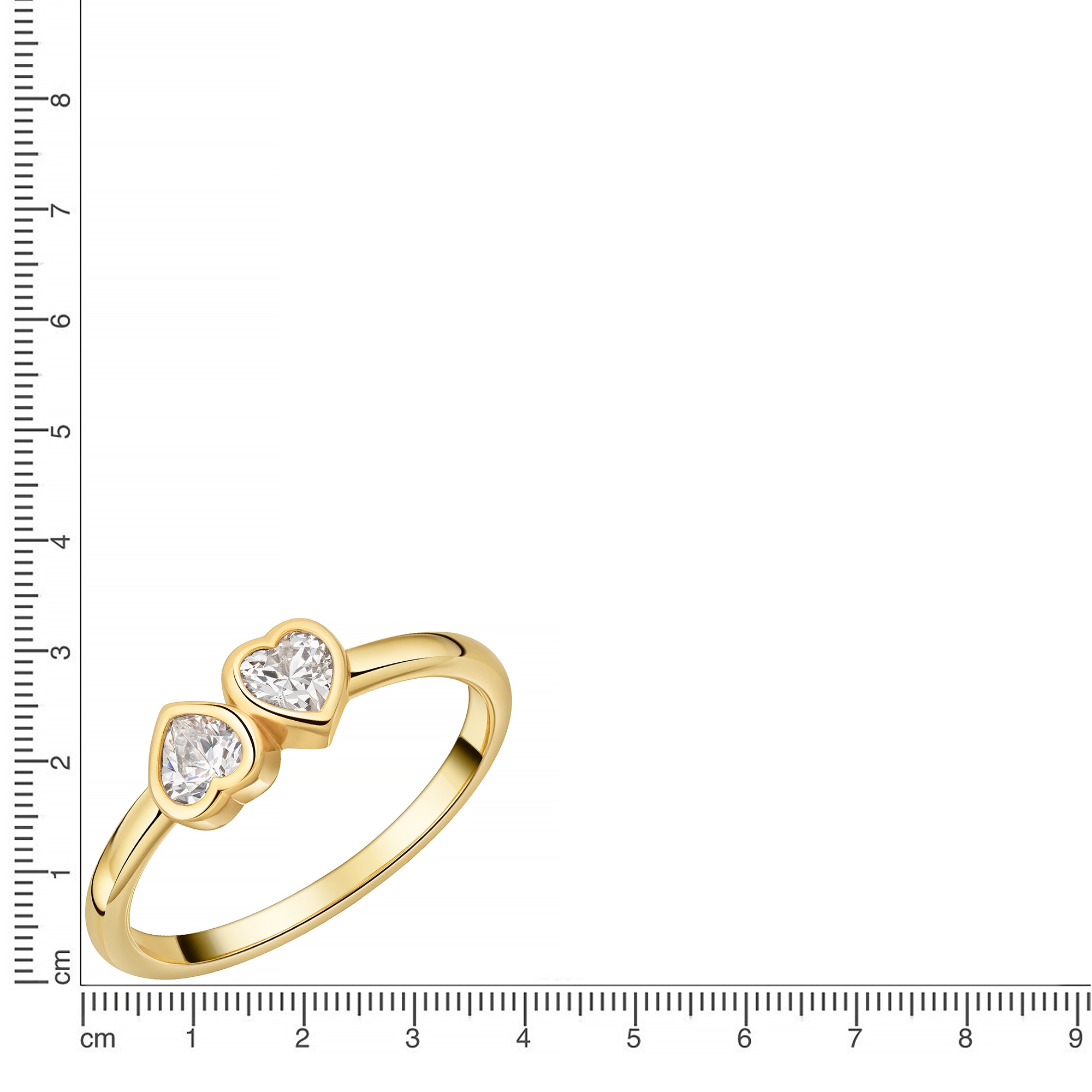 Firetti Fingerring »Schmuck Geschenk Silber 925 Damenring Ring Herzen« mit Zirkonia (synth.)