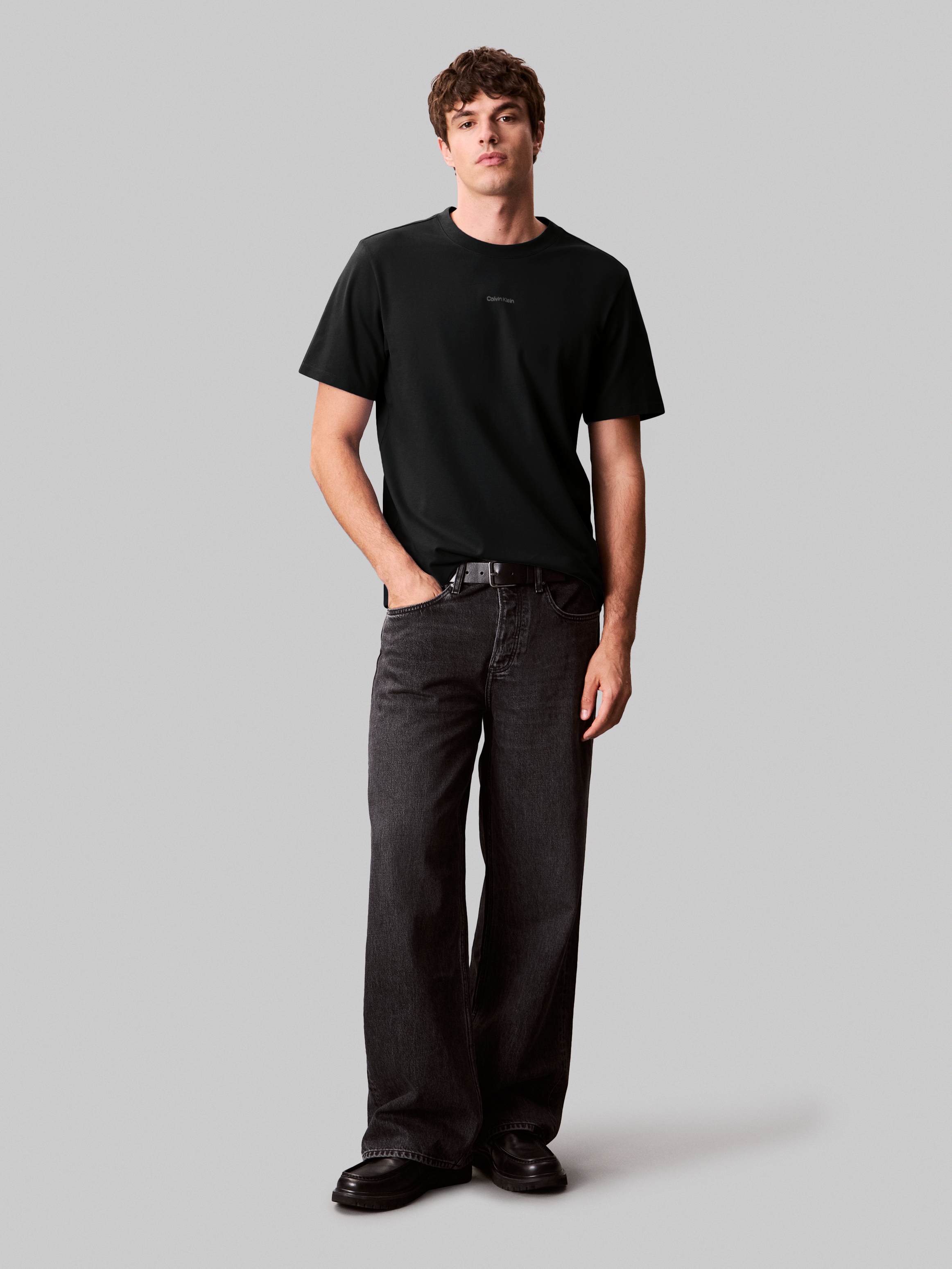 Calvin Klein T-Shirt »SS STRETCH PIQUE NANO EASY TEE«, Mit Rundhalsausschnitt