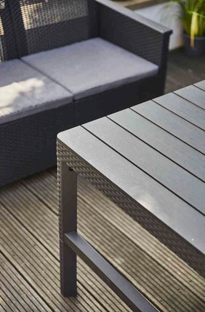 Siena Garden Gartenlounge-Set »Amea«, (4 tlg.), Kunststoff graphit, Sitzkissen aus Polyester in grau