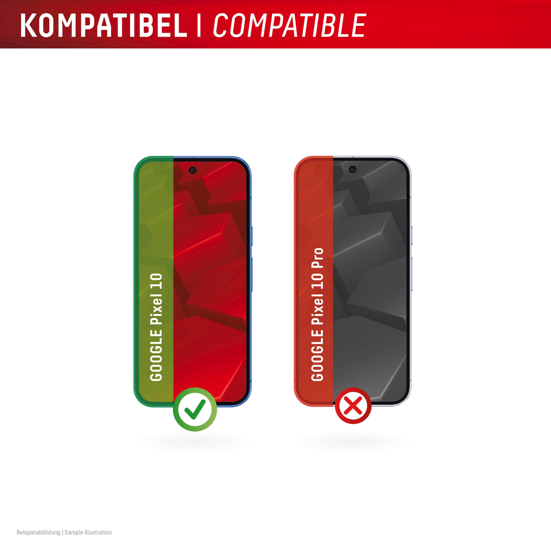 Displex Displayschutzglas »Real Glass Screen Protector inklusive Case« für Google Pixel 10 Displayschutzfolie, Schutzfolie, Bildschirmschutz, kratz- & stoßfest