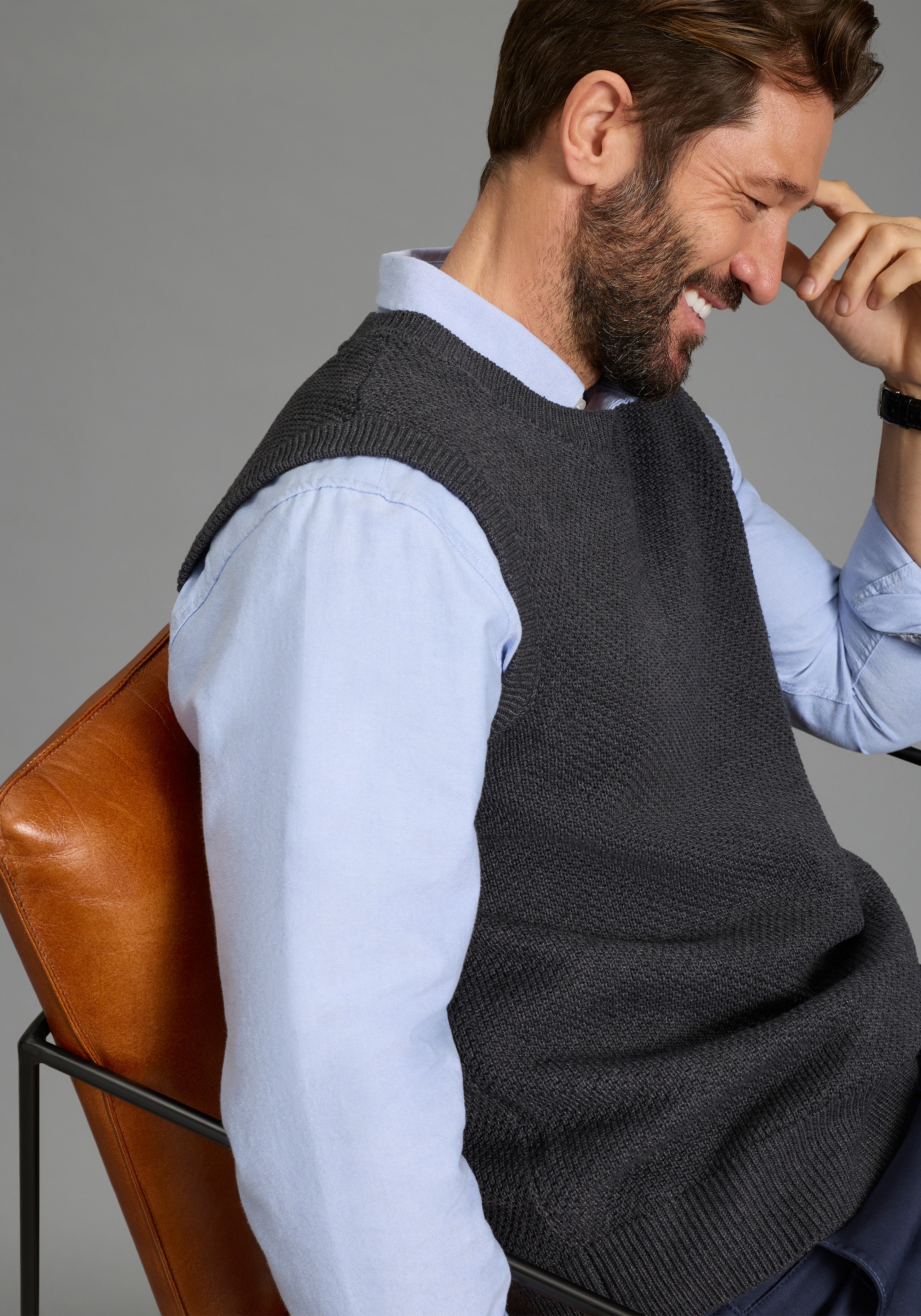 Man's World Pullunder »Neue Kollektion! Highlight mit Struktur!« aus Baumwolle, mit Rundhalsausschnitt, Regular Fit