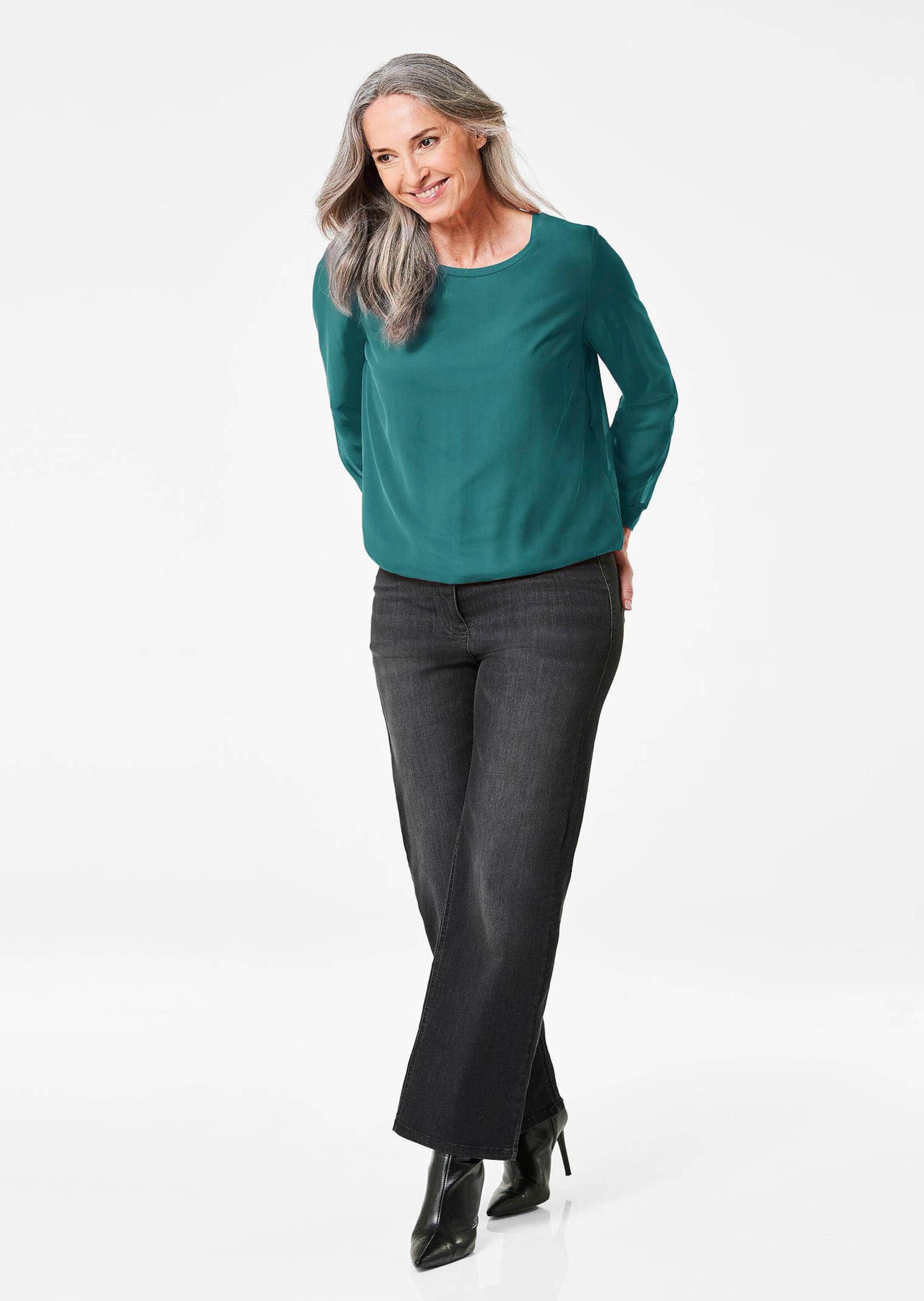 GOLDNER Klassische Bluse »Kurzgröße Schlupfbluse« Luftiiger Chiffon