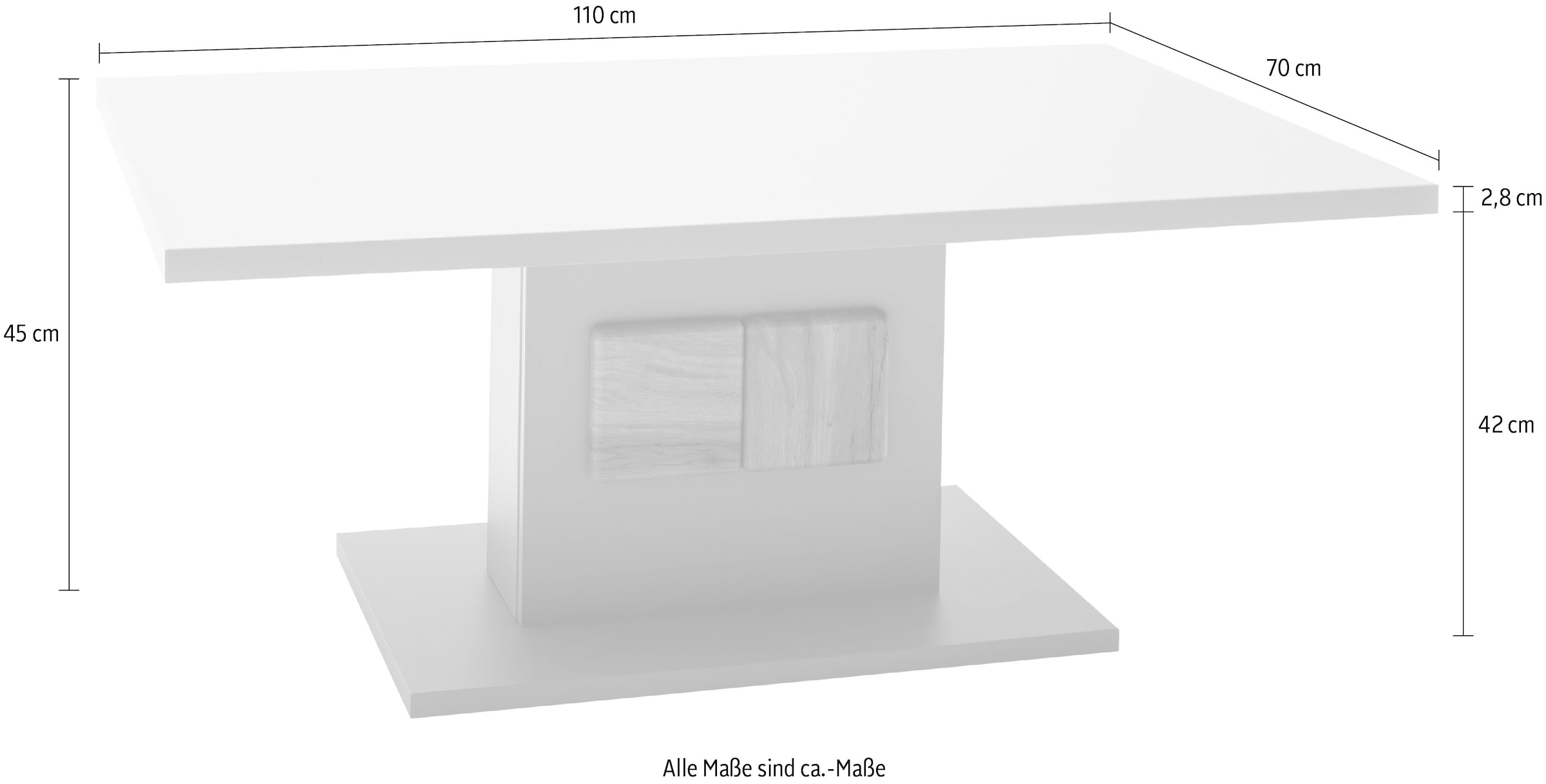 MCA furniture Couchtisch »Zadar« Wohnzimmertisch Arktis Grau, FSC Zertifiziert