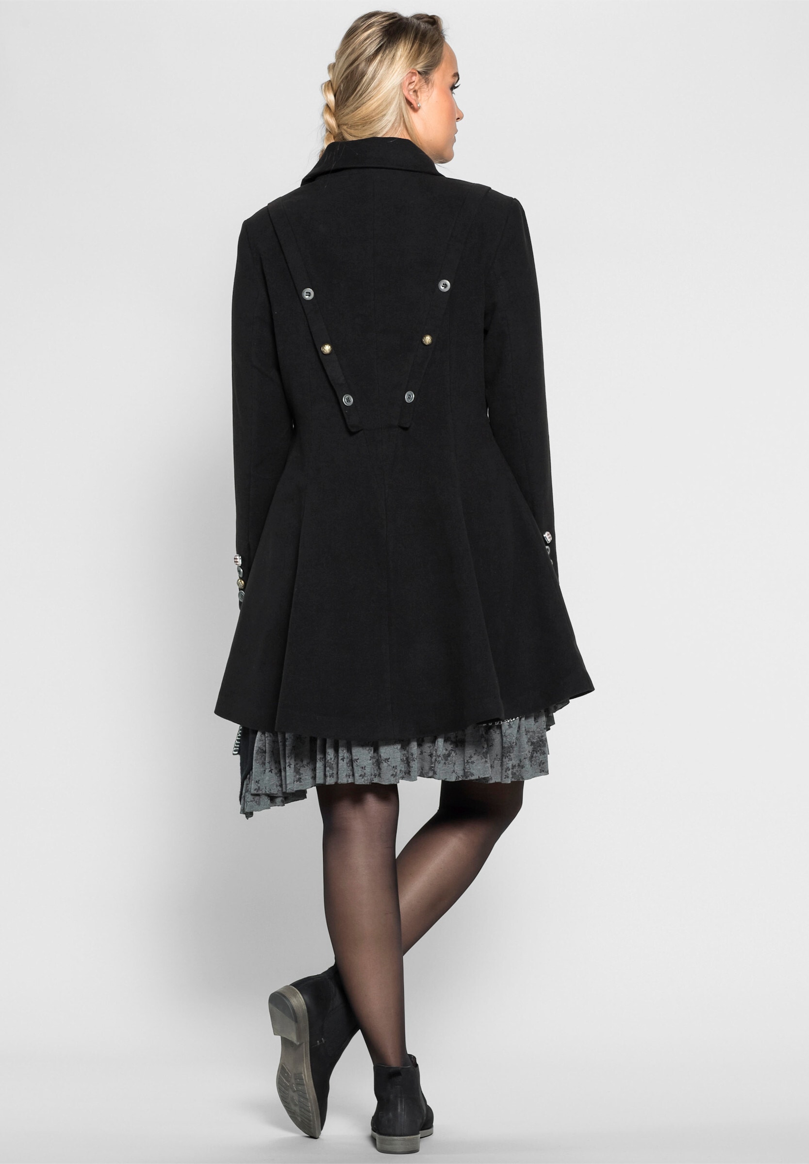 sheego by Joe Browns Langjacke »Kurzmantel Kurzmantel in asymmetrischem Schnitt« ohne Kapuze