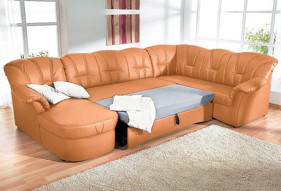 DOMO collection Wohnlandschaft »Papenburg, zeitlose Rückensteppung, elegante Formensprache, U-Form«, in großer Farbvielfalt, wahlweise mit Bettfunktion