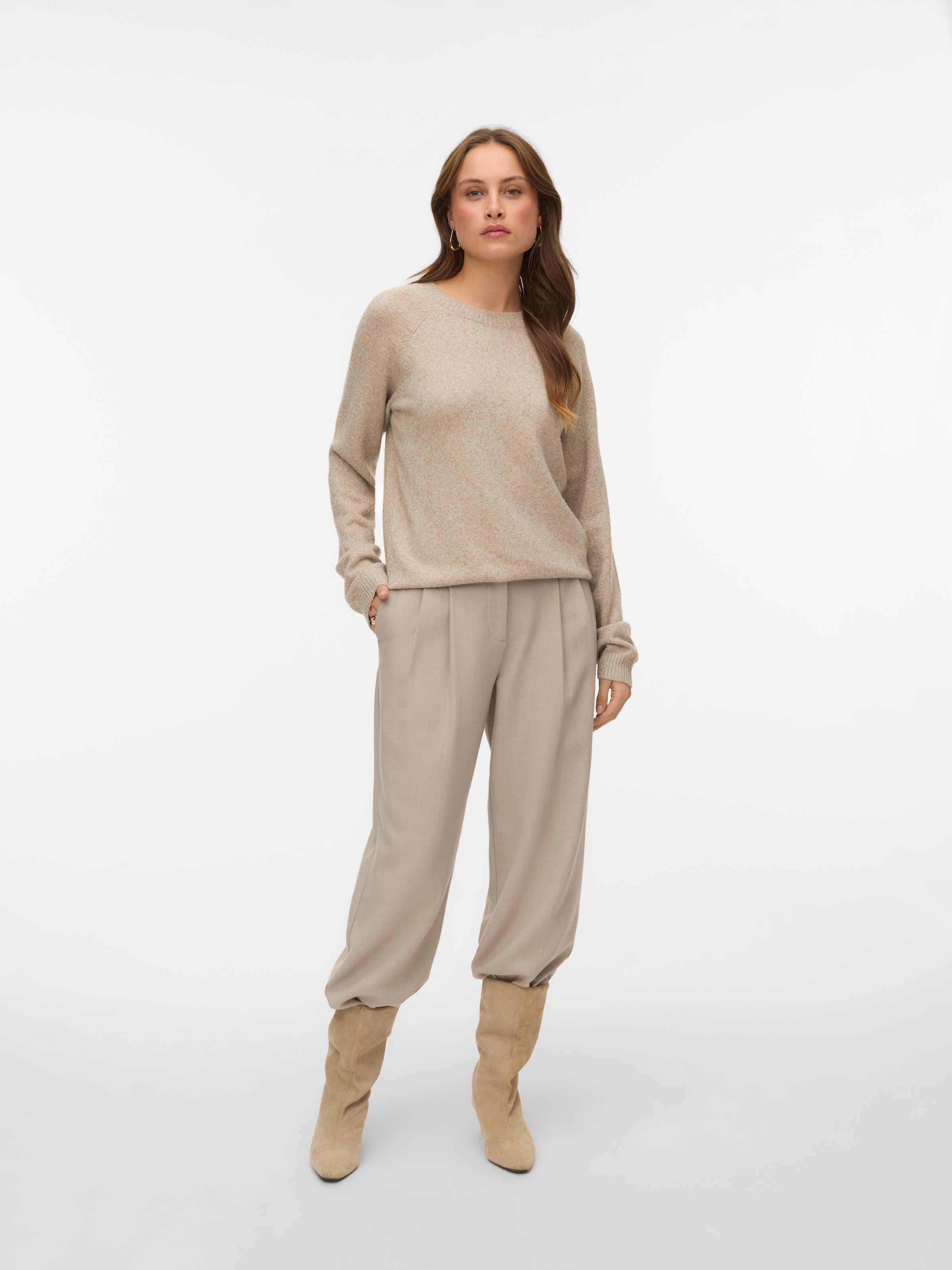 Vero Moda Rundhalspullover »VMDOFFYSHINE LS O-NECK BLOUSE REP NOOS«