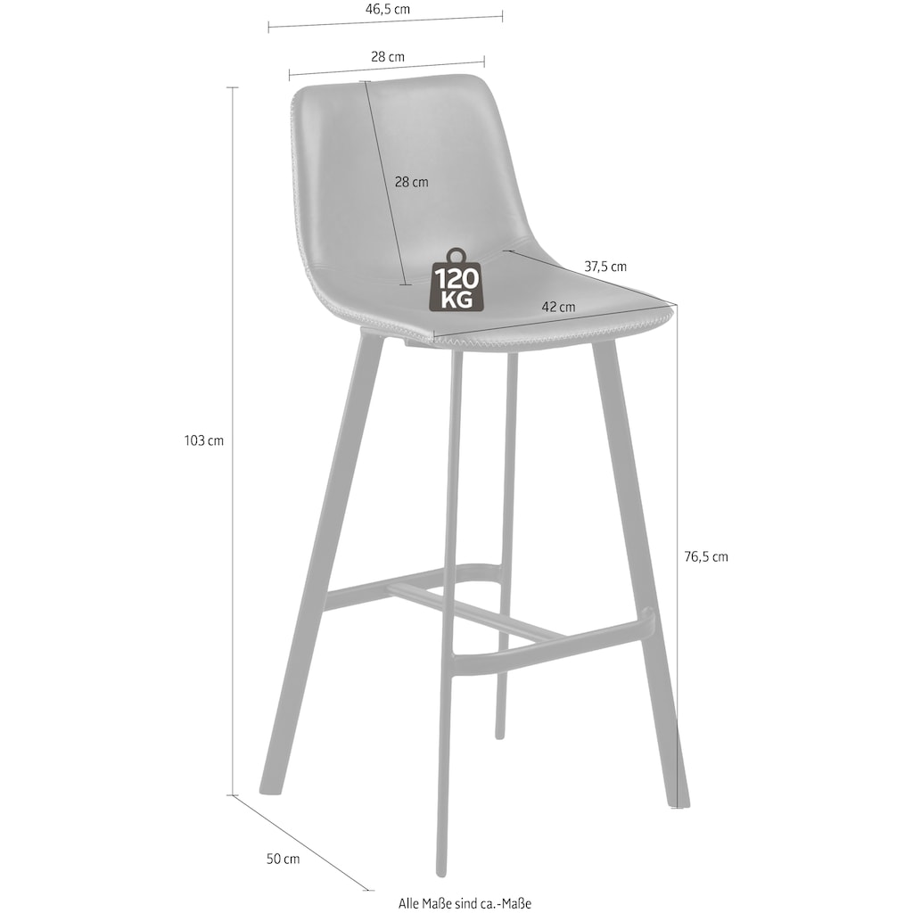 ACTONA GROUP Bistrostuhl »Ohio«, (Set), 2 St., Kunstleder