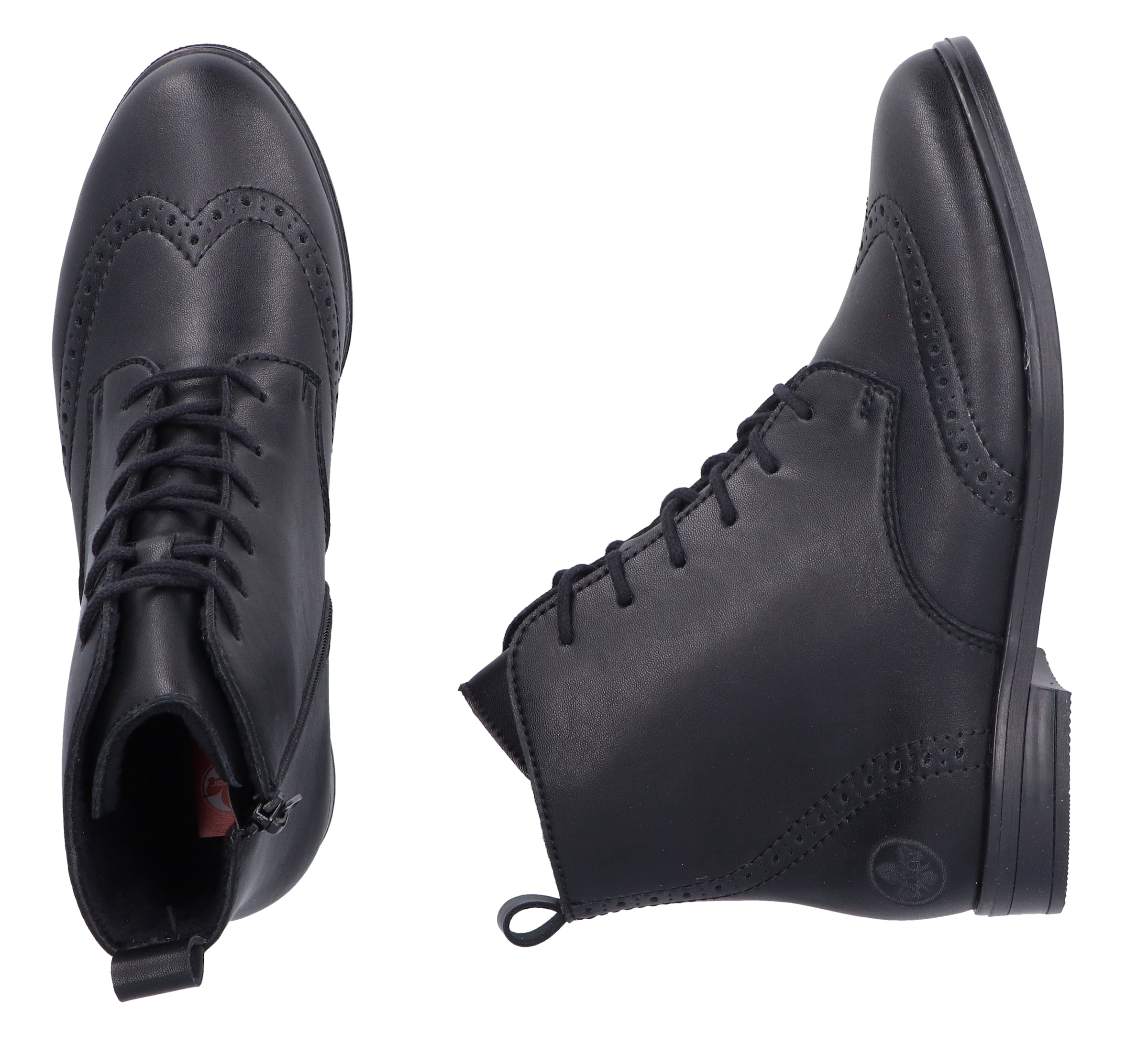 Rieker Schnürstiefelette, Schnürboots, Blockabsatz, mit Anziehlasche
