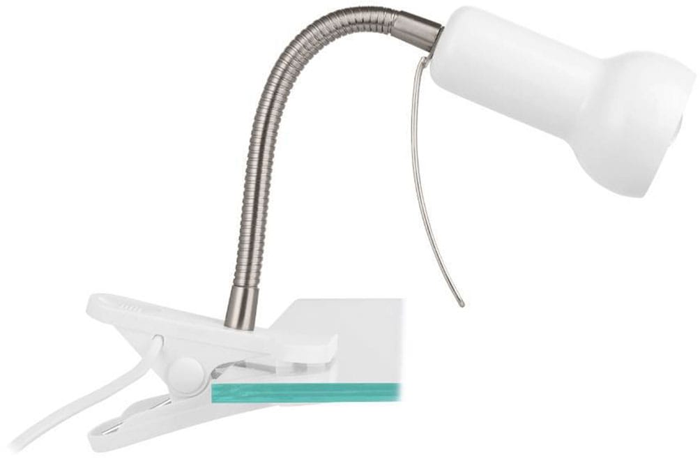 EGLO Klemmleuchte »FABIO Klemmspot, weiß, exkl. Leuchtmittel E14, mit Klemme, Büro«, 1 flammig, Leuchtmittel E14 | Leuchtmittel wechselbar-ohne Leuchtmittel, Klemmlampe, Leselampe, Schalter, flexibler Leuchtenhalts, Höhe: 30cm