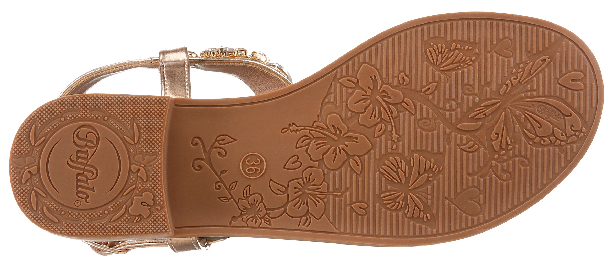 Buffalo Zehentrenner »KIRA ICE«  , Riemchensandale, Sommerschuh, Urlaubsandale, Memory Foam Innensohle