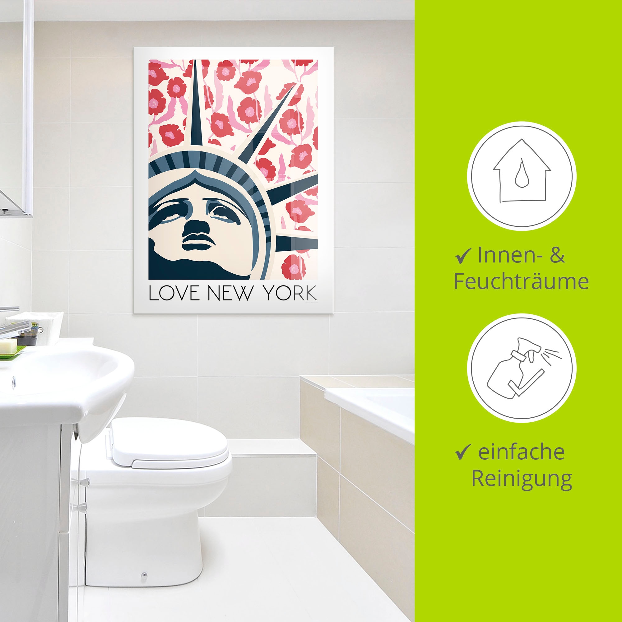 Artland Glasbild »Love New York« Elemente der Architektur 1 Stk. tlg. in verschiedenen Größen