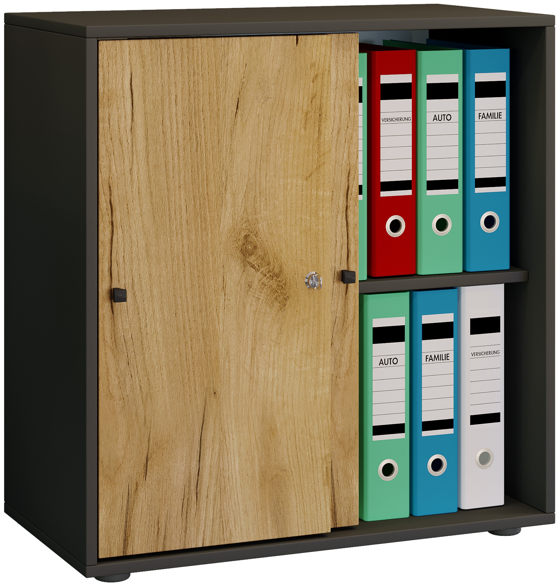 VCM Aktenschrank »Büroschrank Aktenschrank Schiebetüren Lona 2fach« 1 Stk. tlg.