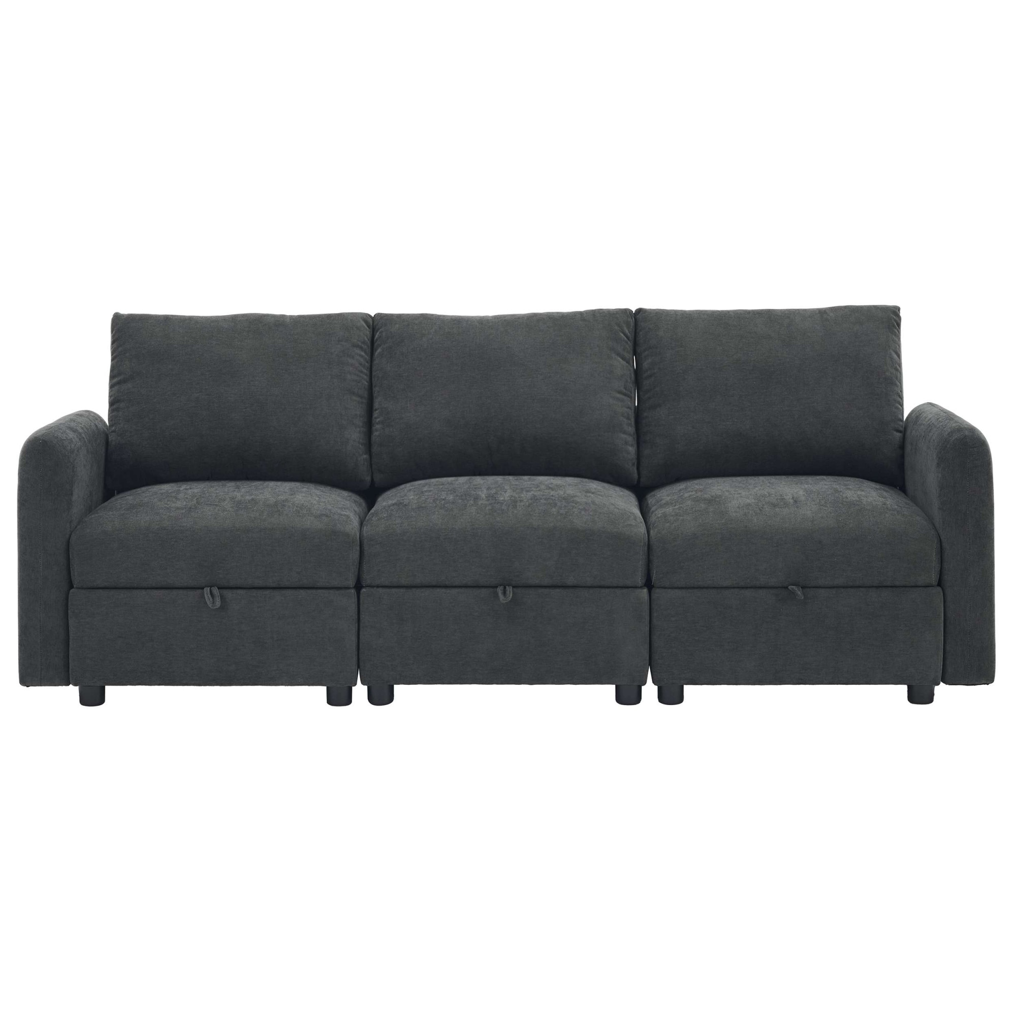 Dorel Home 3-Sitzer »STILHUS Modularsofa mit Stauraum, Breite 220 cm, Chenille-Bezug« als Modul oder separat verwendbar - individuell kombinierbar