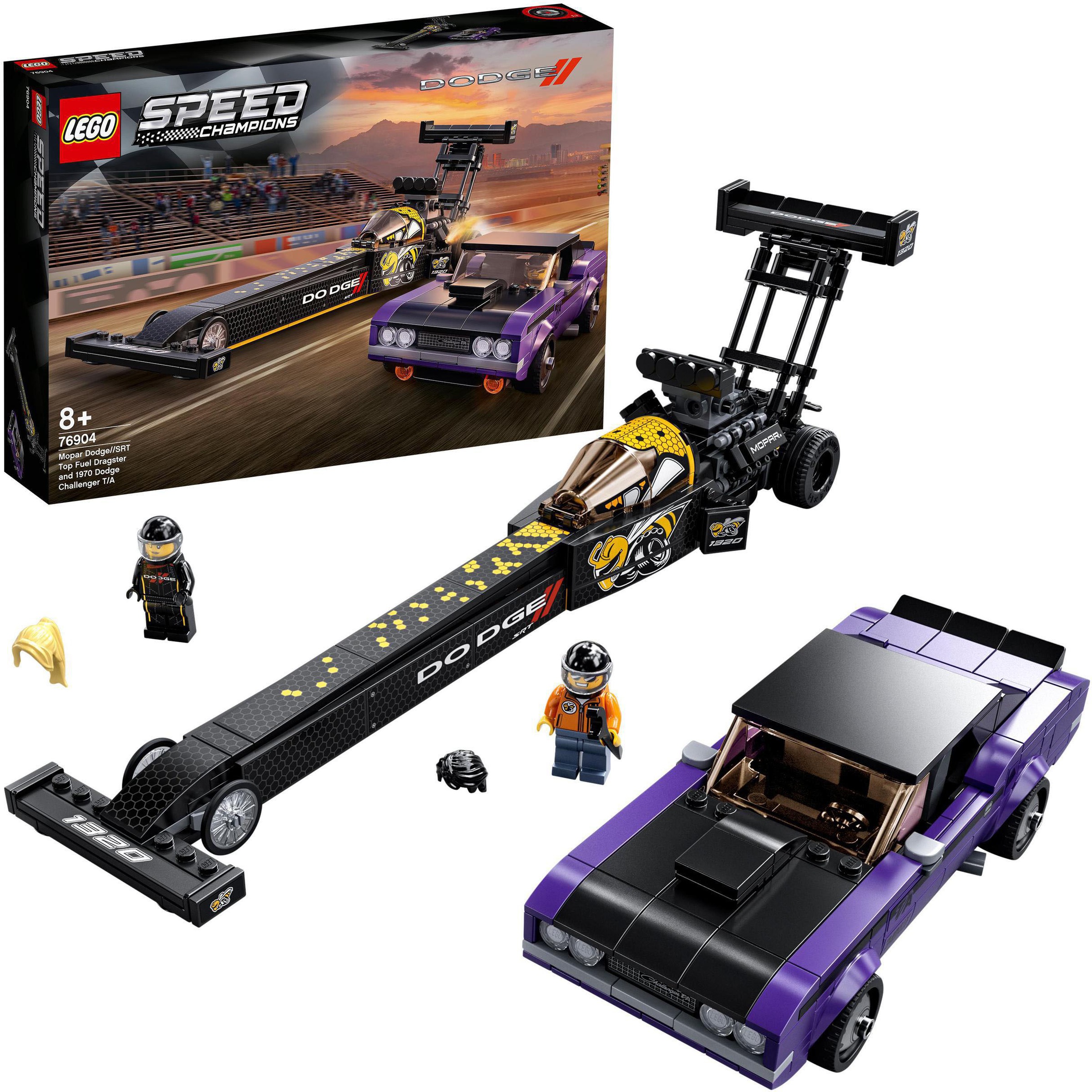 LEGO® Konstruktionsspielsteine »Mopar Dodge//SRT Dragster & 1970 Dodge Challenger (76904), LEGO® Speed Champions«, (627 St.), Made in Europe