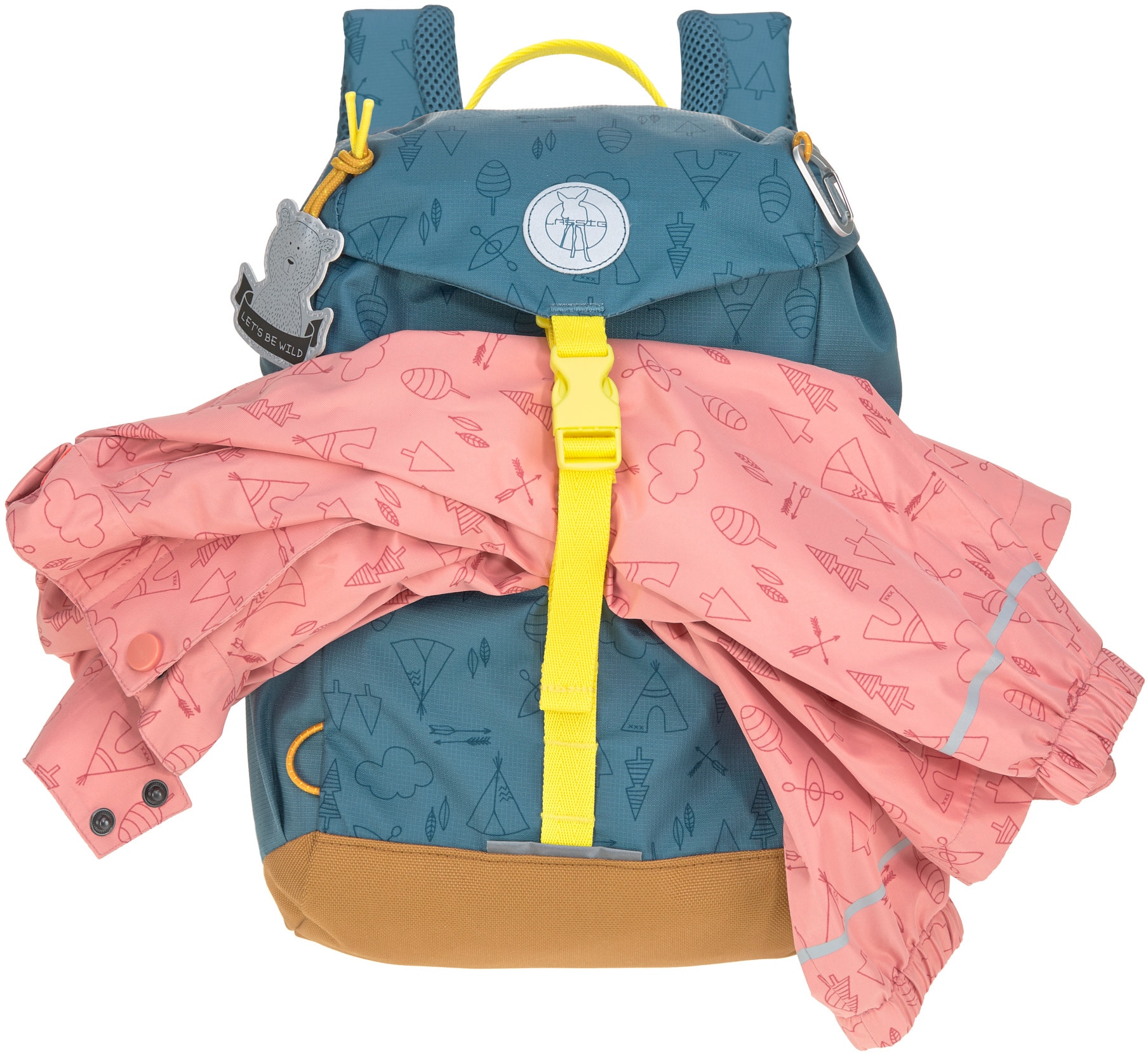 LÄSSIG Kinderrucksack »Adventure, Blue, Mini Backpack«, Reflektoren, inkl. Sitzunterlage; PETA-approved vegan; aus recyceltem Material