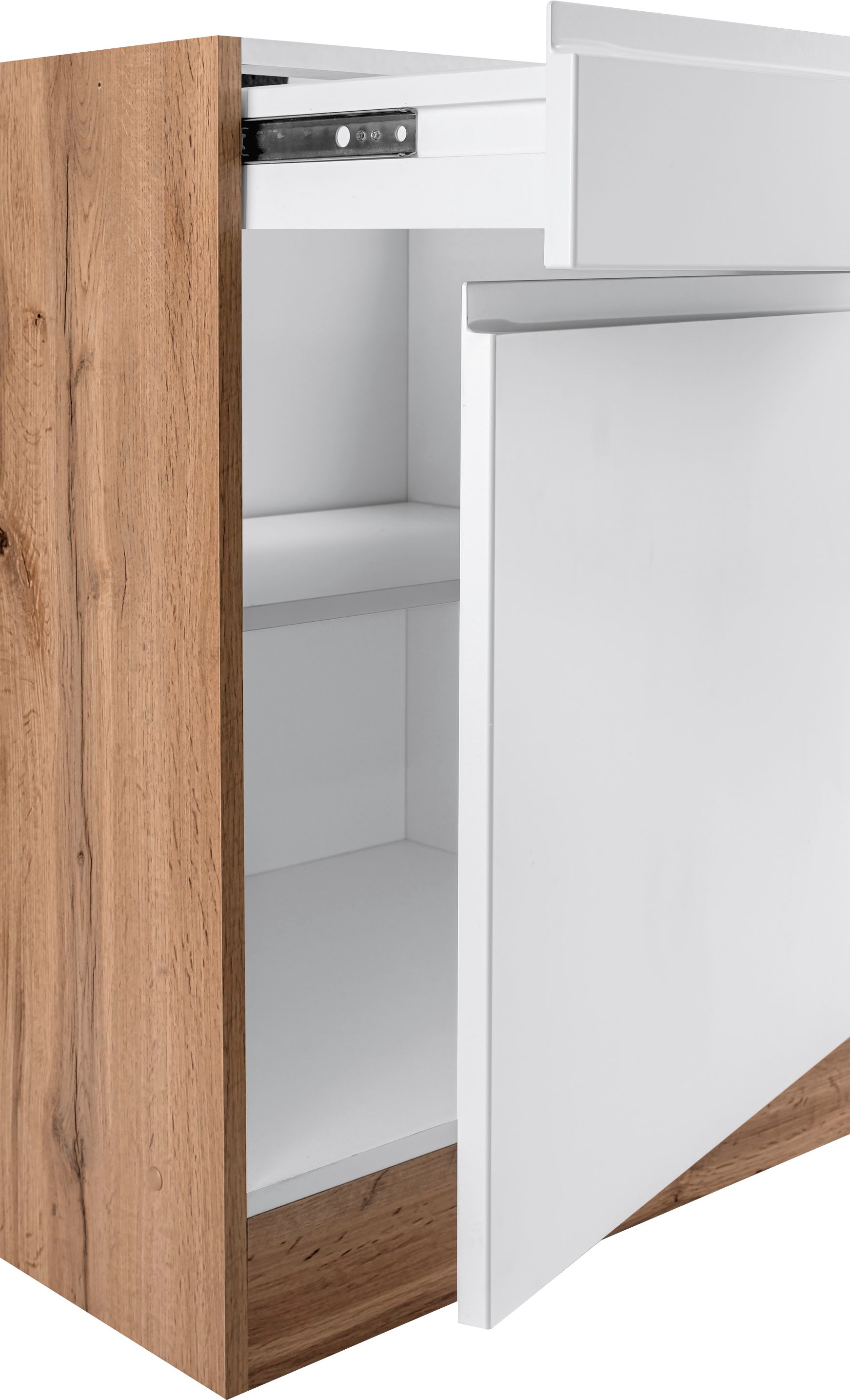 KOCHSTATION Unterschrank »KS-Bruneck« >>Bruneck<< 60 cm breit, für viel Stauraum, hochwertige MDF-Fronten