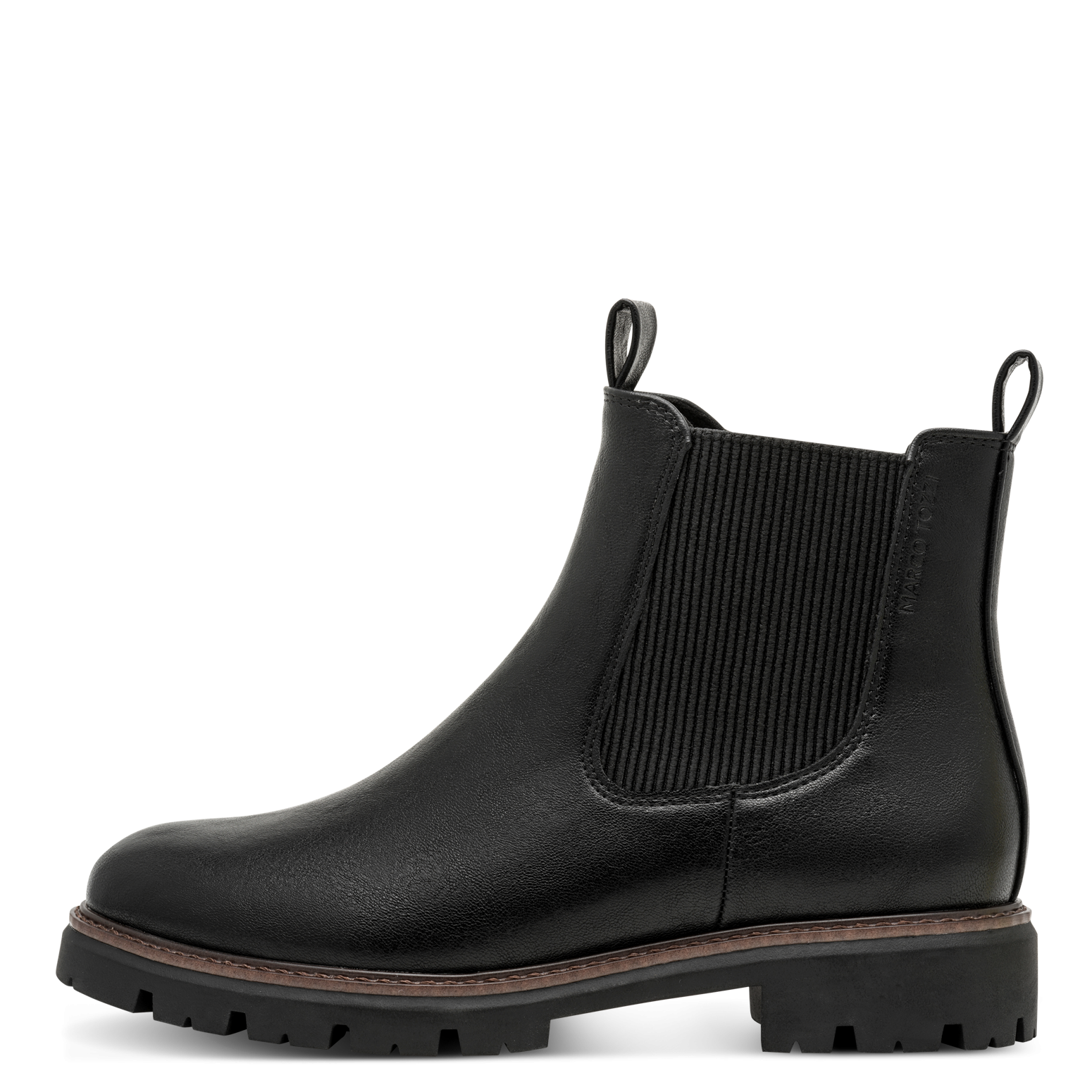 MARCO TOZZI Chelseaboots  Blockabsatz, Stiefelette mit Kontrast-Rahmennaht