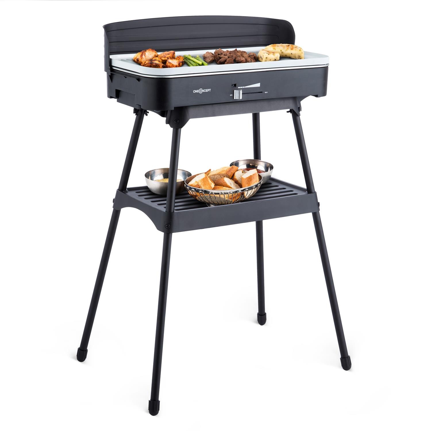 ONECONCEPT Elektrogrill Tischgrill 2200 W Keramik Rauchfrei Garten Balkon