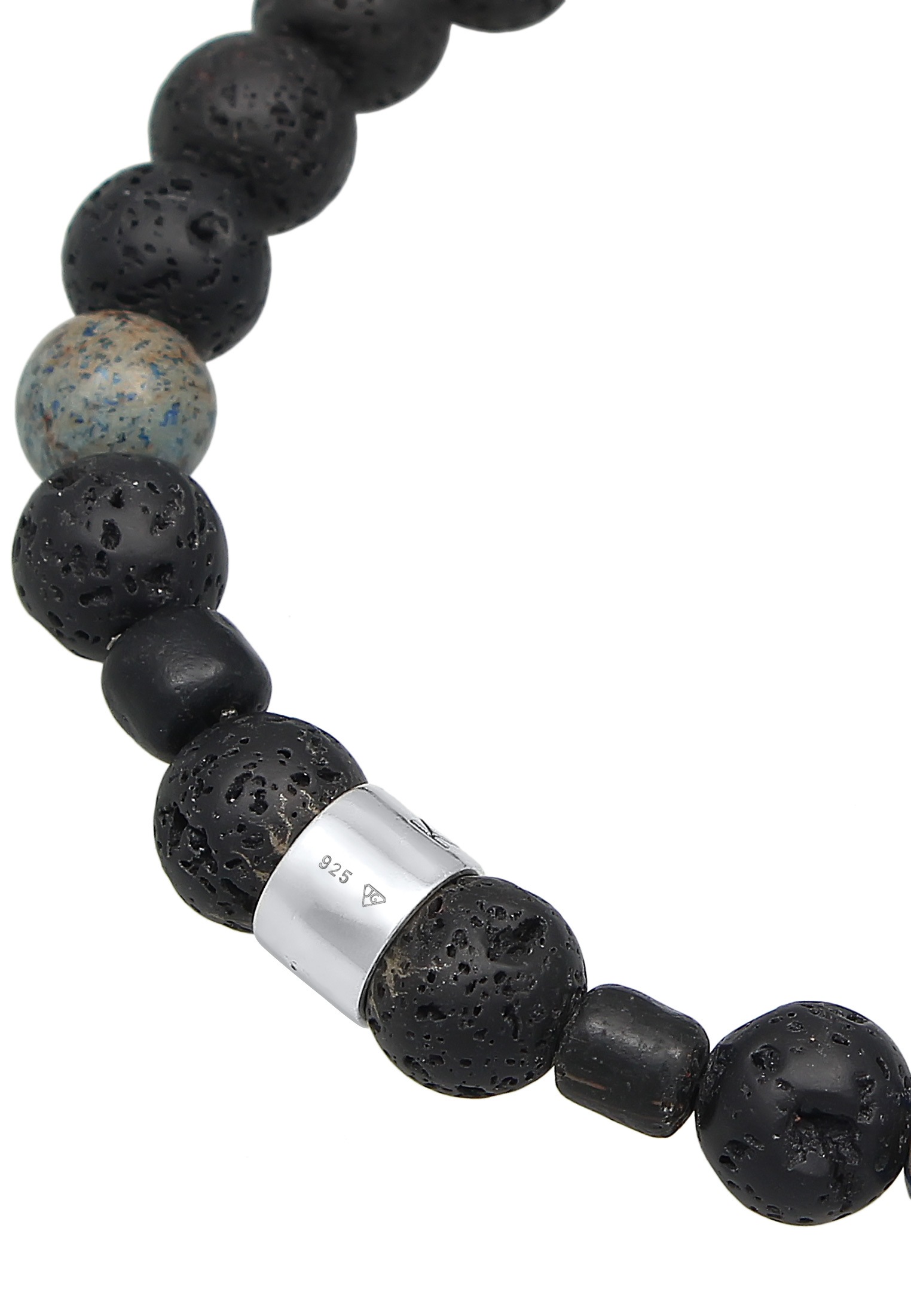 Kuzzoi Armkette »Armband Herren Lava Achat Edelstein Bead 925 Silber«