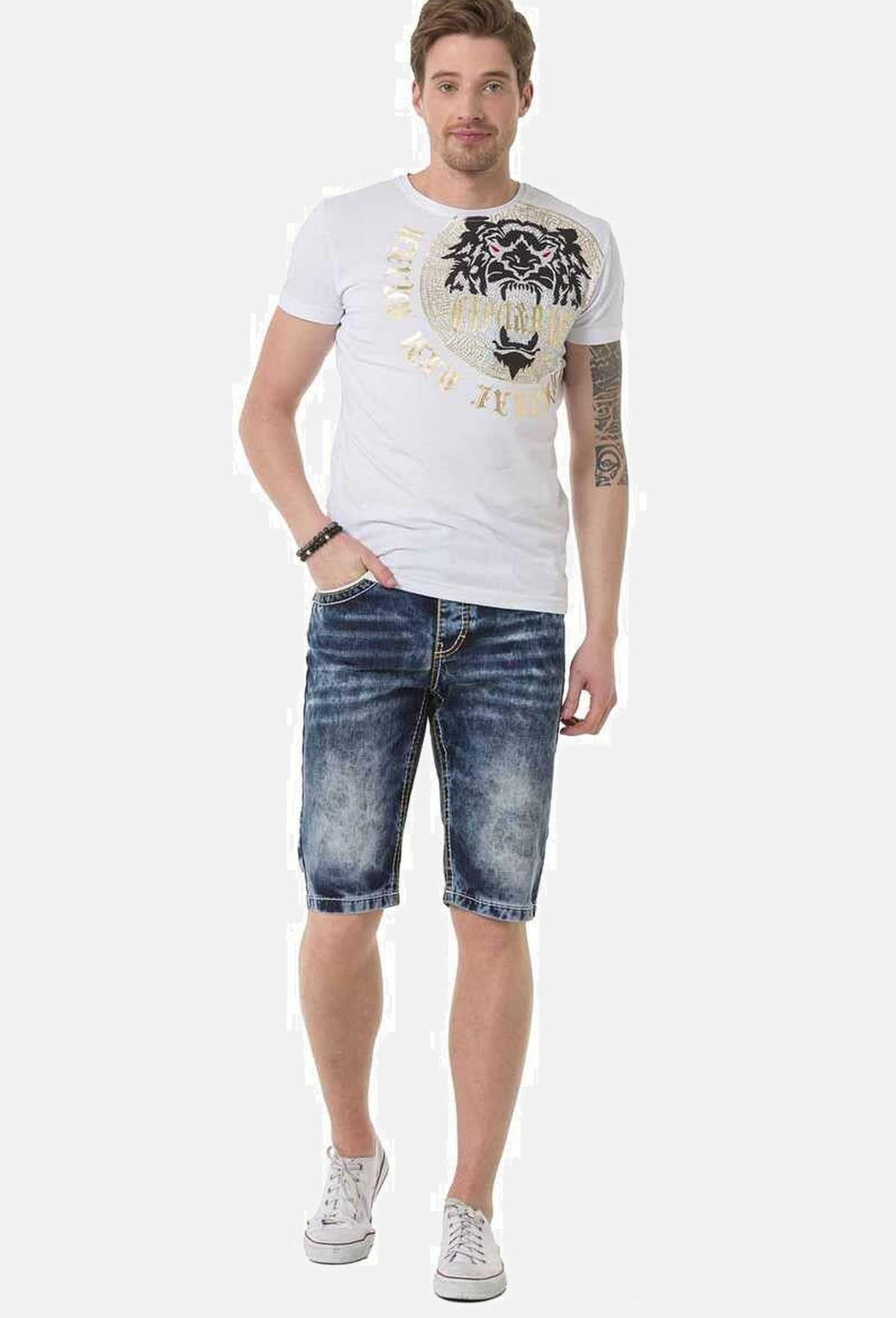 Cipo & Baxx Jeansbermudas »Cipo & Baxx Bermuda & Short« mit stylishen Kontrastnähten, CK268