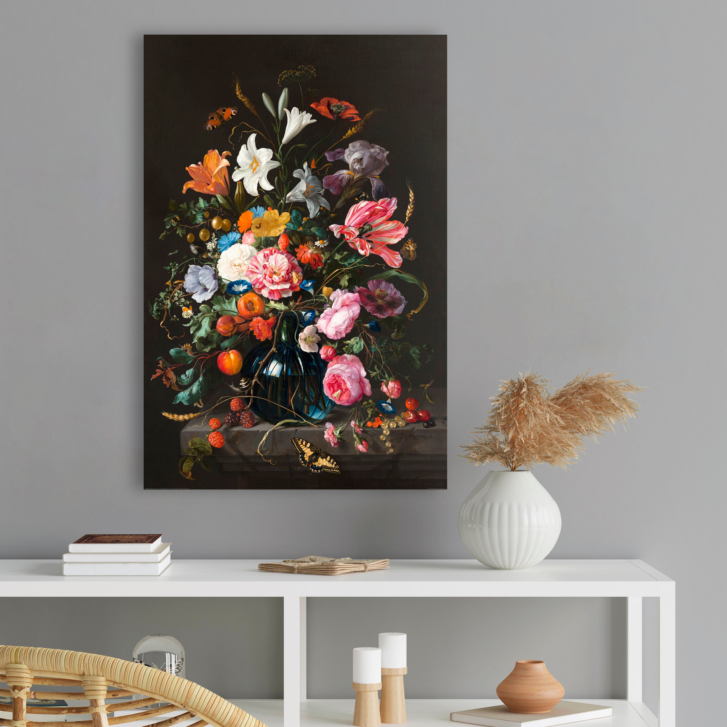 Reinders! Holzbild »Stilleben Blumen in Vase Jan Davidsz de Heem«, (1 St.)