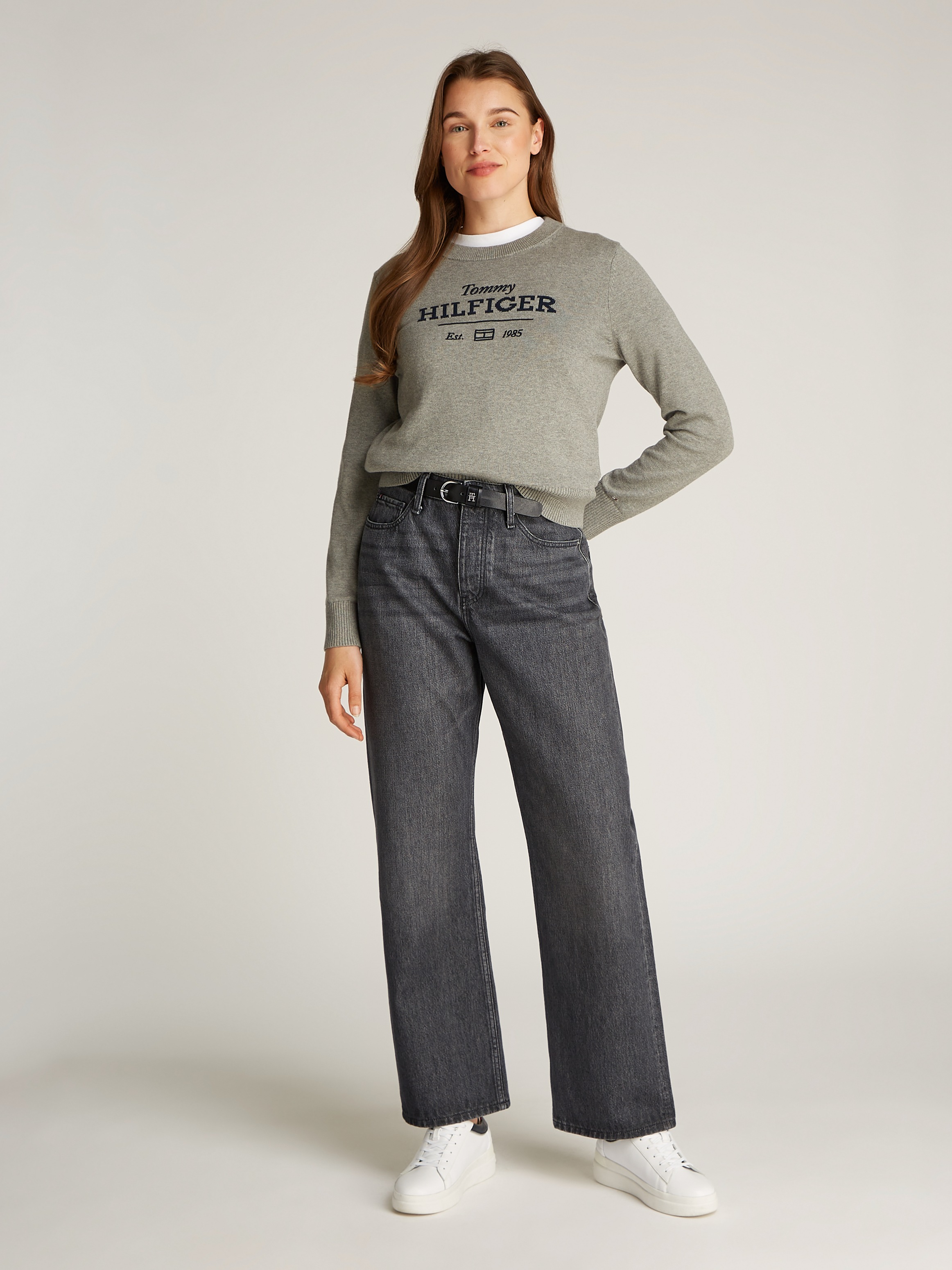 Tommy Hilfiger Straight-Jeans »CLASSIC STRAIGHT RW ECRU«, mit Logo-Badge, in Knöchellänge