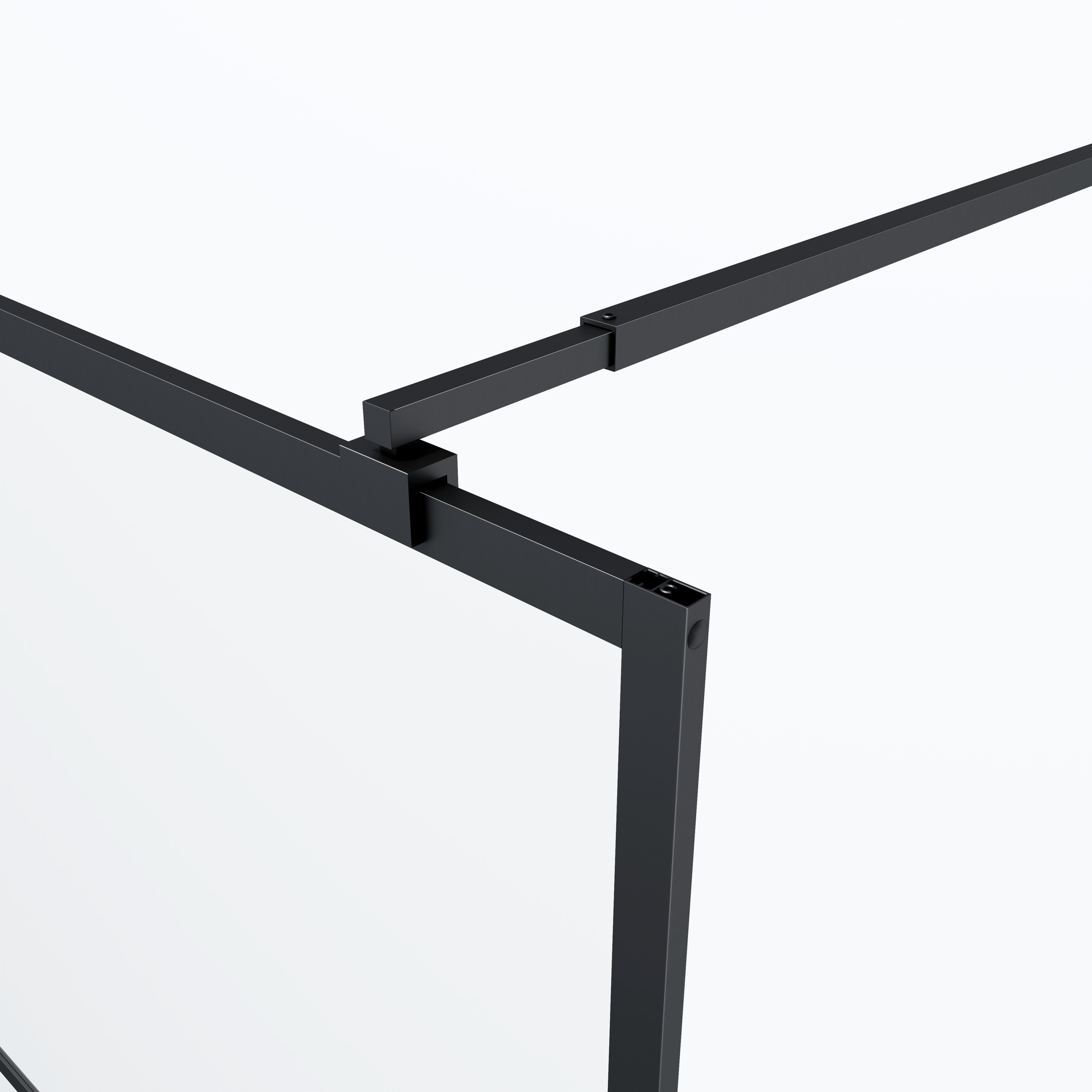 welltime Walk-in-Dusche »Walk-In Foggy Black« Milchglaseinsatz für perfekten Sichtschutz