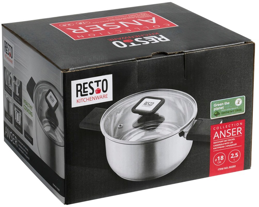 RESTO Kitchenware Kochtopf »Anser, energiesparend und spülmaschinenfest, im Geschenkkarton« 2 Stk. tlg. Edelstahl 18/10