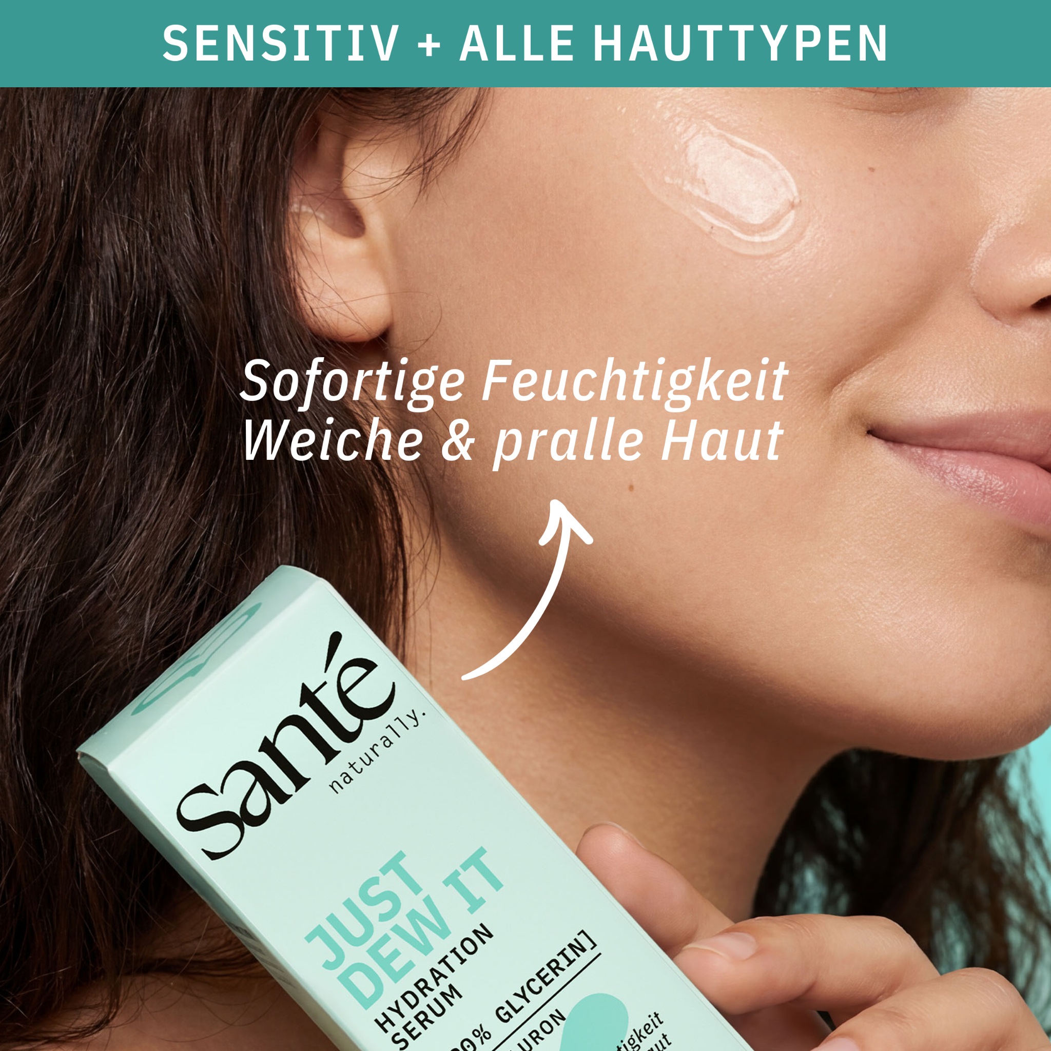 SANTE Gesichtsserum »JUST DEW IT SERUM« für alle Hauttypen, mit flüssiger Textur, vegan, frei von Alkohol