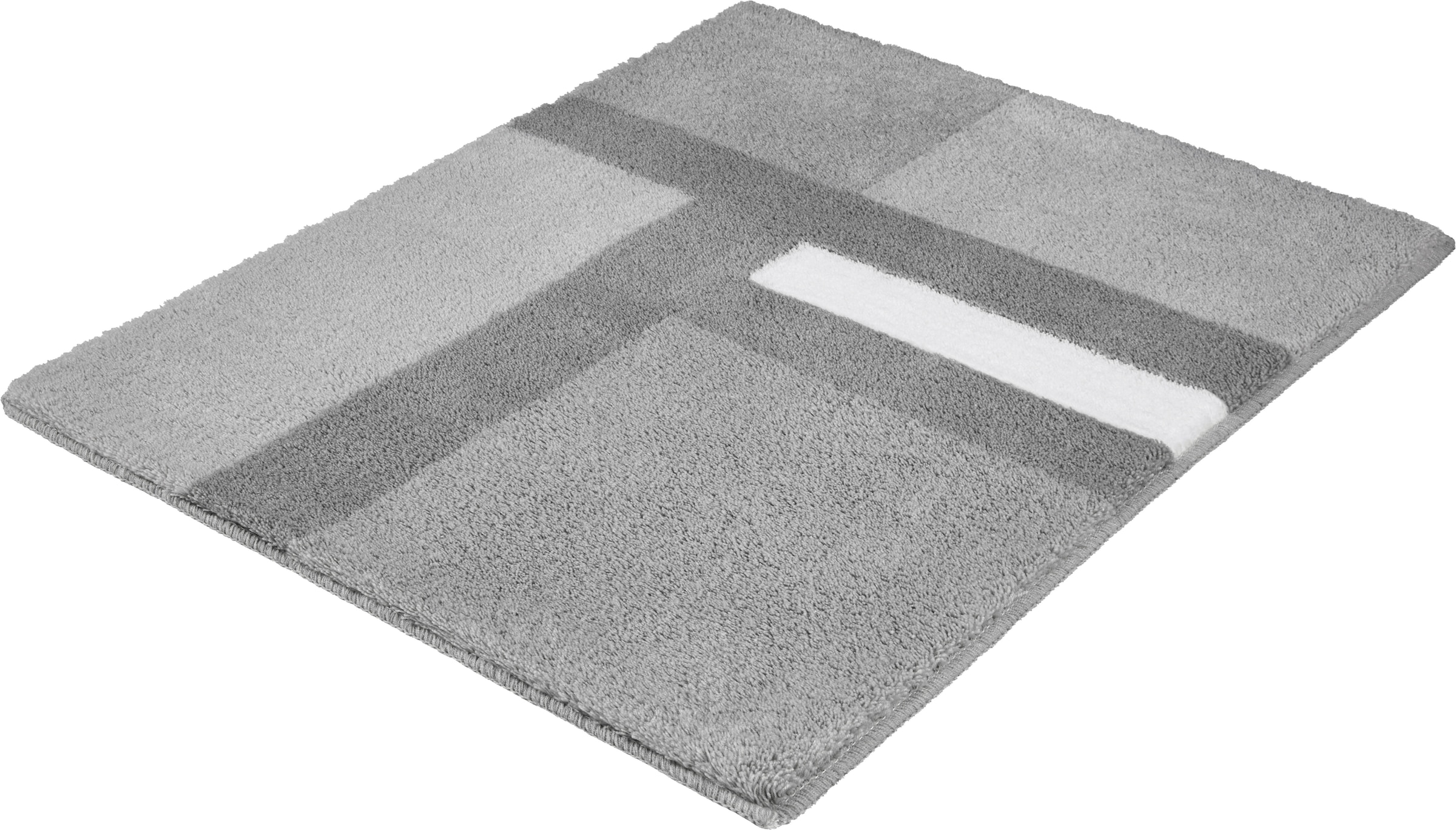 Kleine Wolke Badematte »Ariana« Höhe 20 mm rutschhemmend beschichtet Geometrisches Design mit kontrastierendem Mittelstreifen