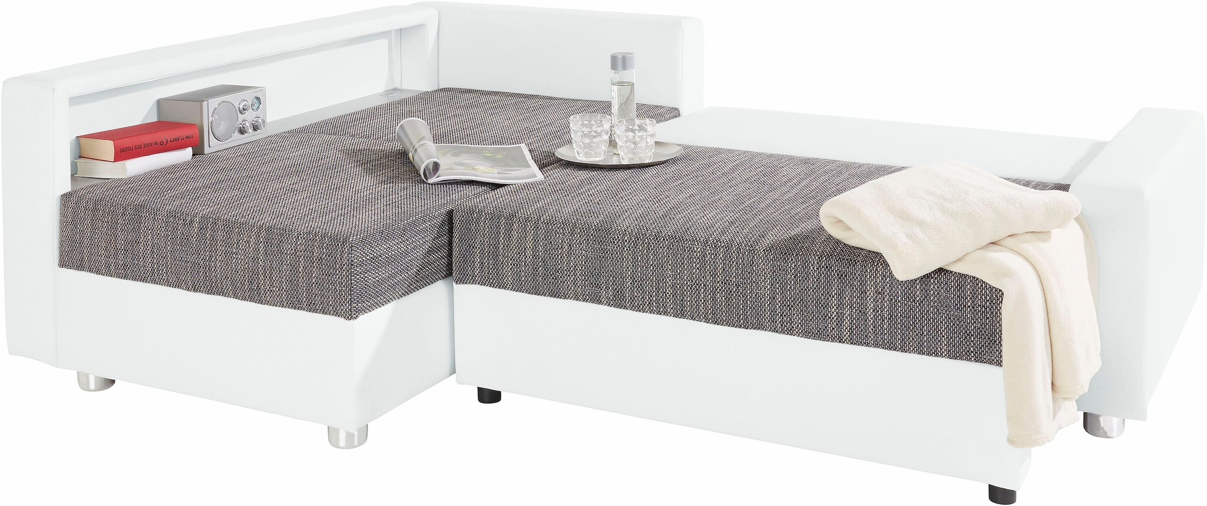 COLLECTION AB Ecksofa »Relax L-Form«, inklusive Bettfunktion, Federkern, wahlweise mit RGB-LED-Beleuchtung