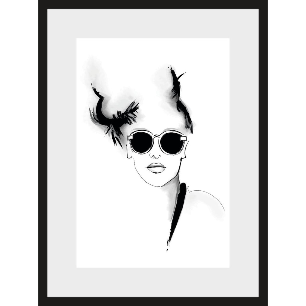 Leonique Bild »Skizze Sunglasses«, 30/40 cm, gerahmt
