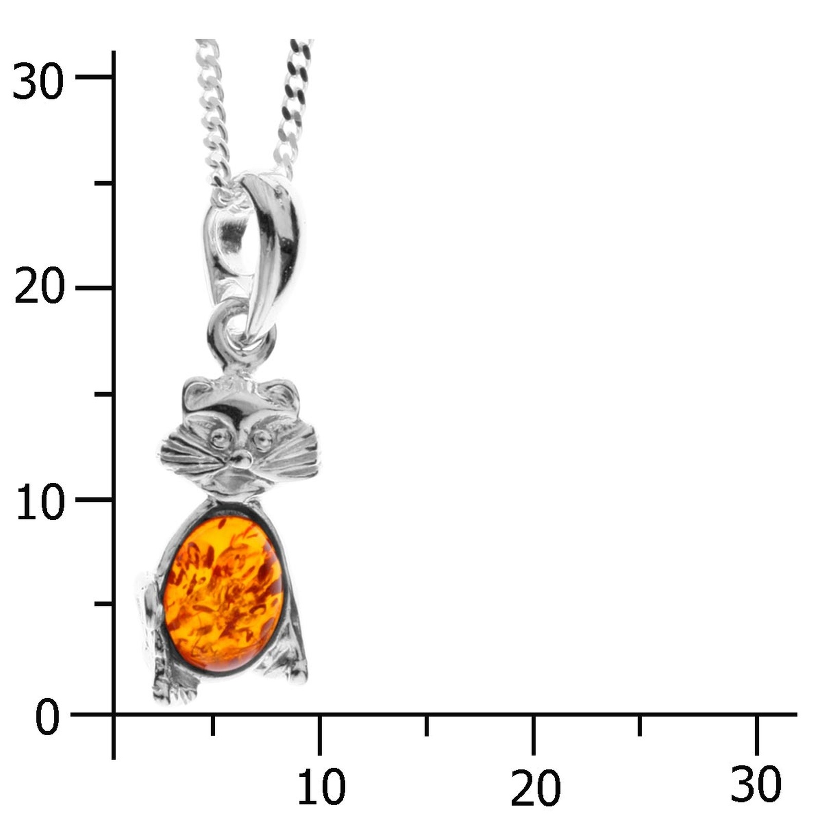 OSTSEE-SCHMUCK Kette mit Anhänger »- Katze - Silber 925/000 - Bernstein«