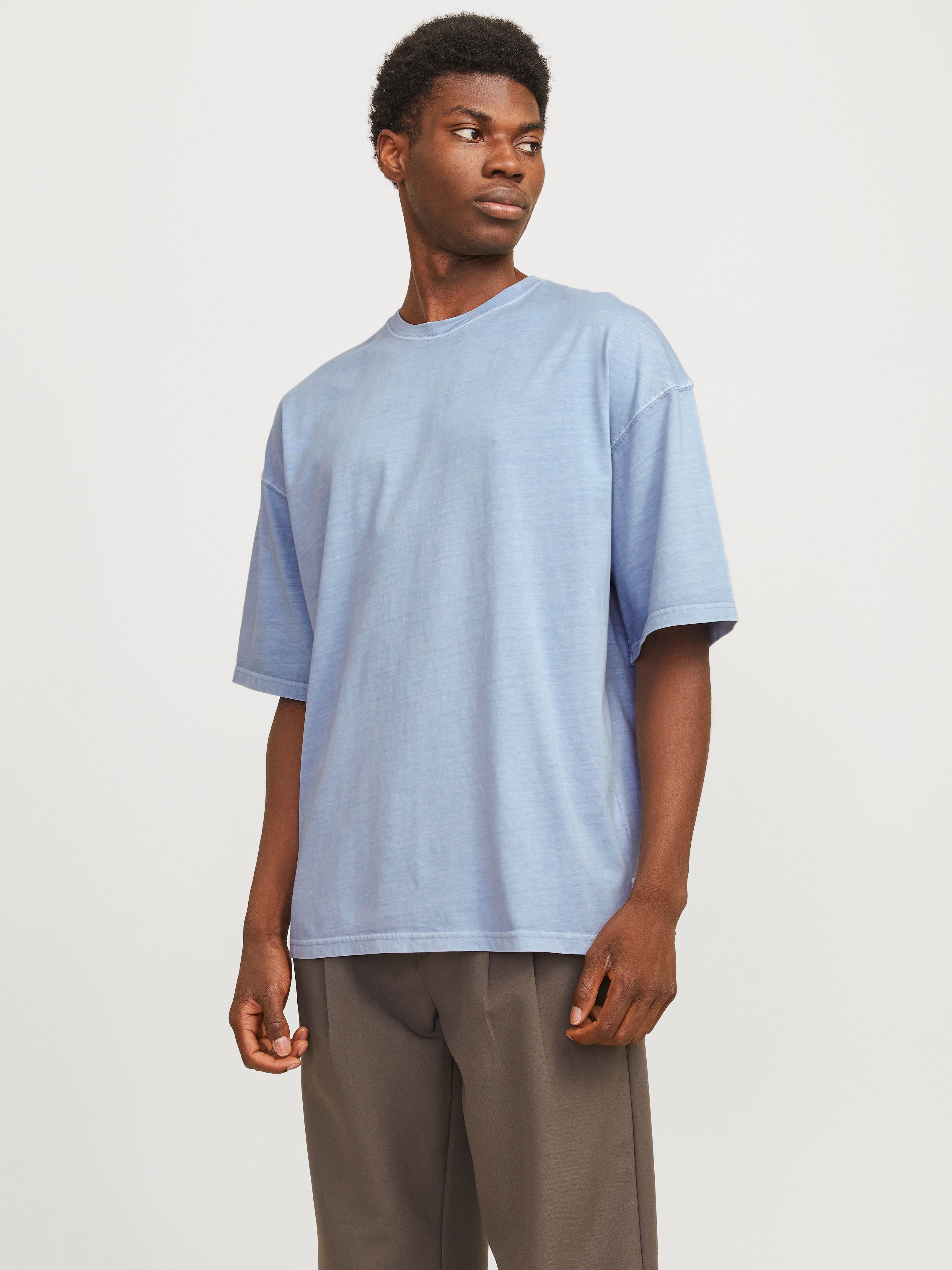 Jack & Jones Herren Rundhalsshirt »JJECHARGE FADED TEE O-NECK NOOS« mit Rundhalsausschnitt in blau, Größe L
