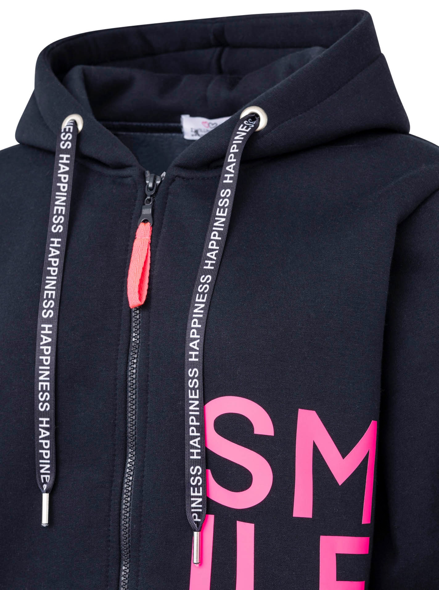 Zwillingsherz Kapuzensweatjacke »"Alissa"«, mit SMILE, gesticktem Herz am Arm und Reißverschluss