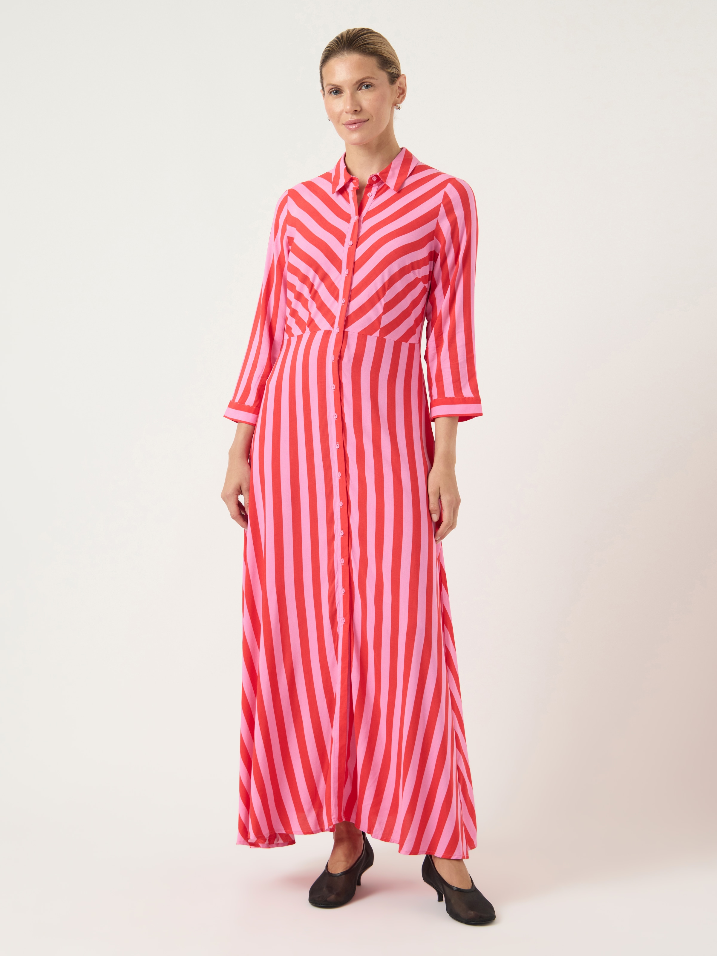 Y.A.S Hemdblusenkleid »YASSAVANNA LONG SHIRT DRESS« Sommerkleid, mit 3/4 Ärmel