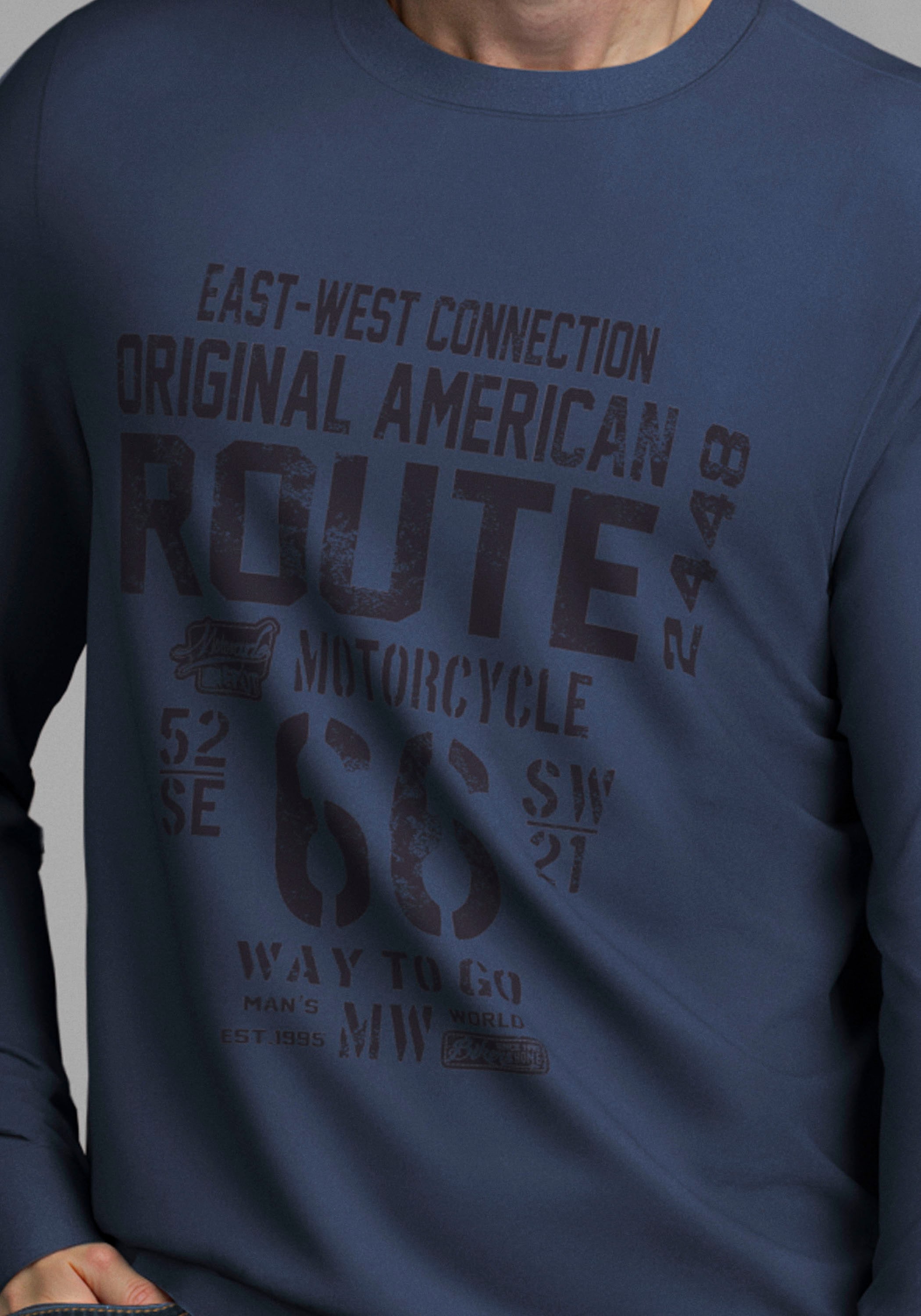 Man's World Rundhalsshirt »Neue Kollektion!«, mit Bündchen