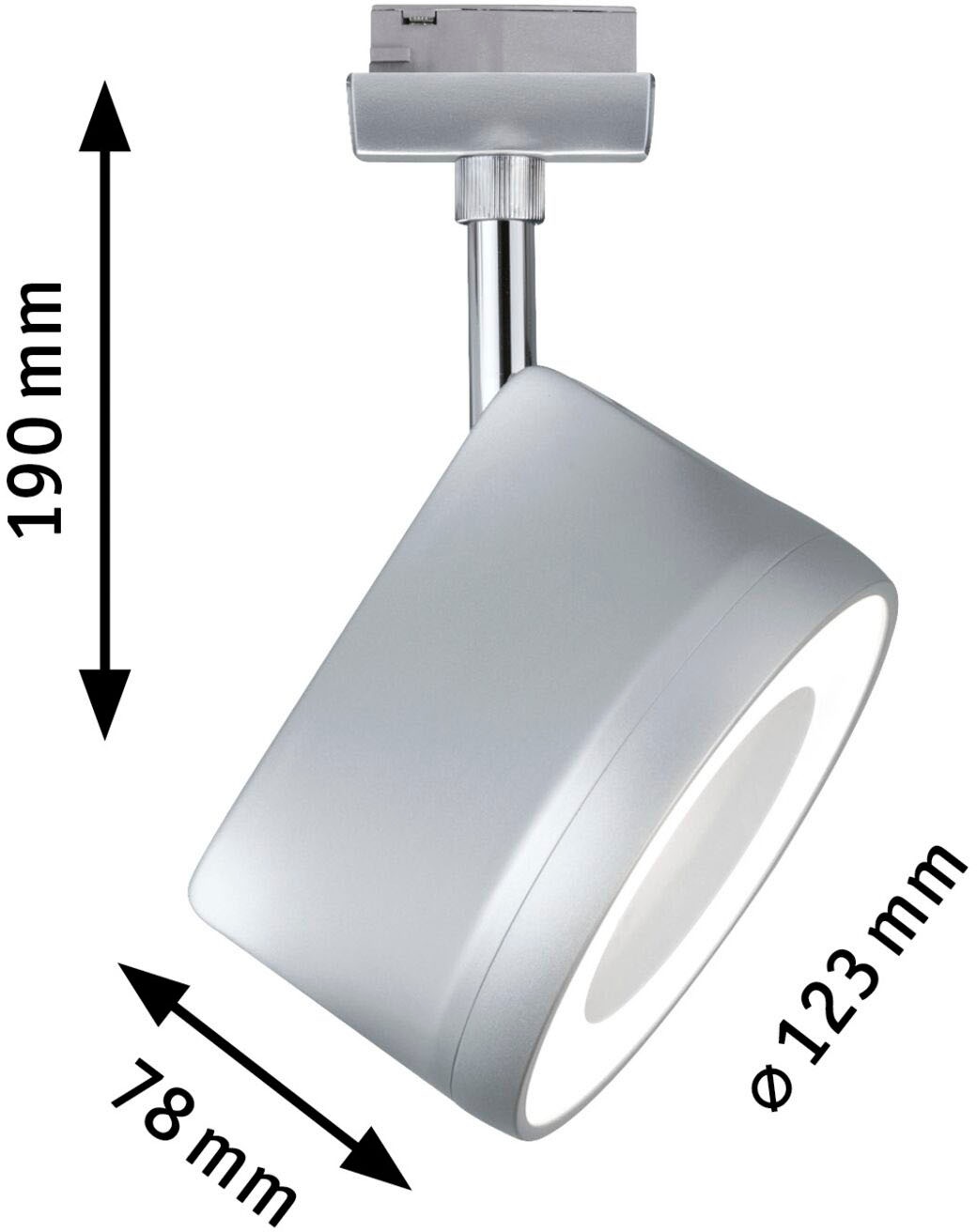 Paulmann Schienensystem-Leuchten »URail Schienenspot Arena 800lm 14W 2700K 230V Schwarz matt, Chrom«, Einzelspot, dimmbar