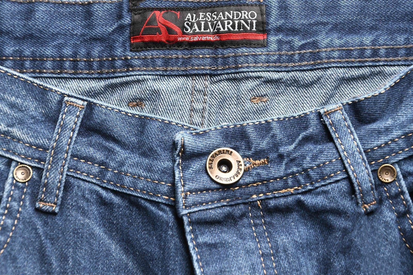 Alessandro Salvarini Regular-fit-Jeans »A. Salvarini Beppo Designer Herren Jeans Hose Basic Jeanshose Comfort Fit«