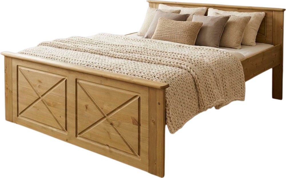 OTTO home Bett »Hugo« B/T/H: 153/208/84 cm,  aus massiver Kiefer, ohne Lattenrost,140x200 cm, Bettkasten optional
