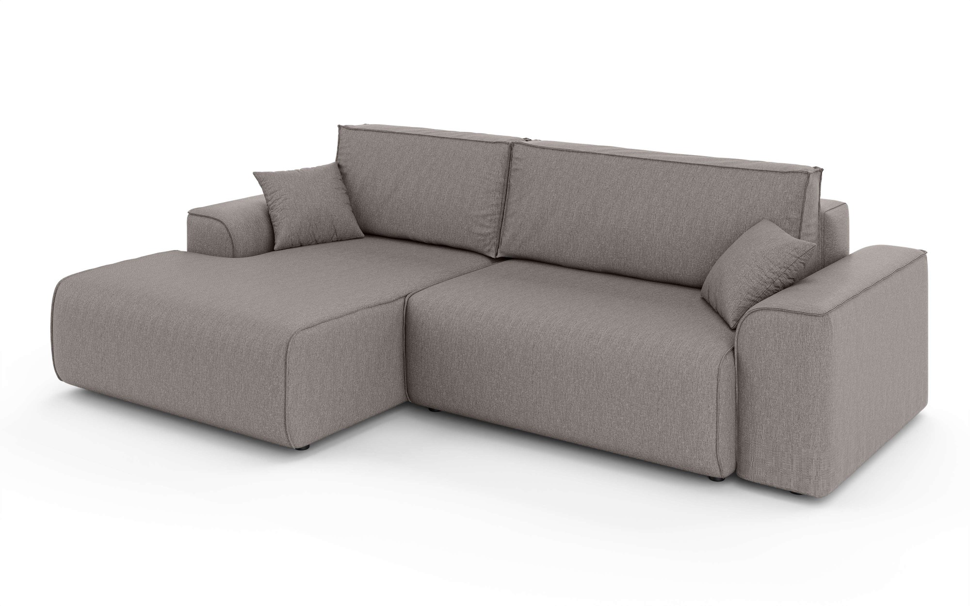 Home affaire Ecksofa »Santenay mit Bettfunktion und Bettkasten, Maße: B/T/H 266/164/90 cm«, L-Form mit Wellenfederung, Schlaffläche: 140x213 cm, auch in Cord
