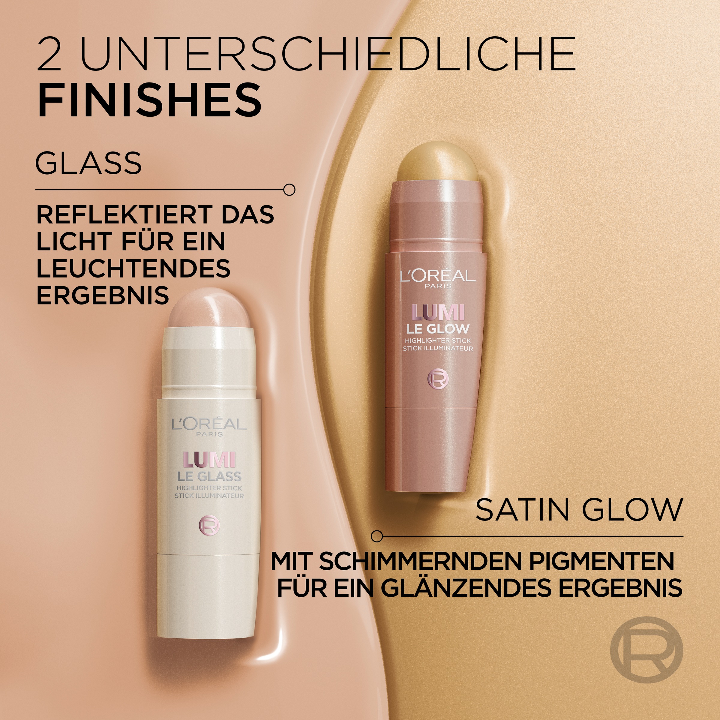 L'ORÉAL PARIS Highlighter »L'Oréal Paris Lumi Le Glass Highlighter Stick«, Reflektierender Wet-Look, hält den ganzen Tag, einfach aufzutragen.
